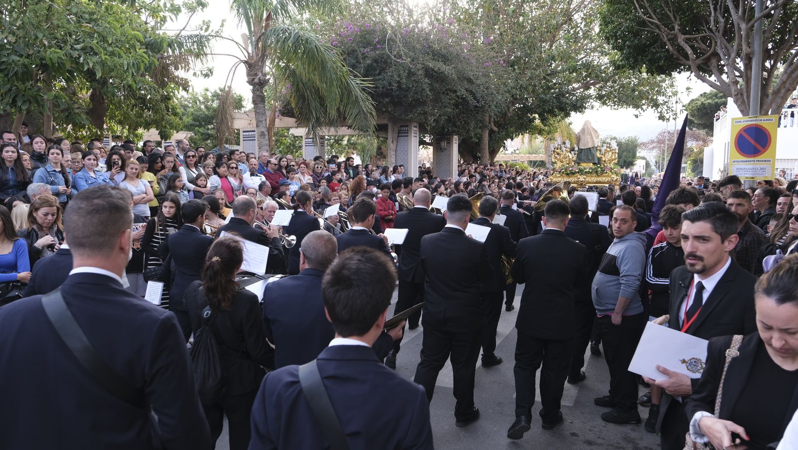 La procesión del Encuentro por las calles de Almería, en imágenes
