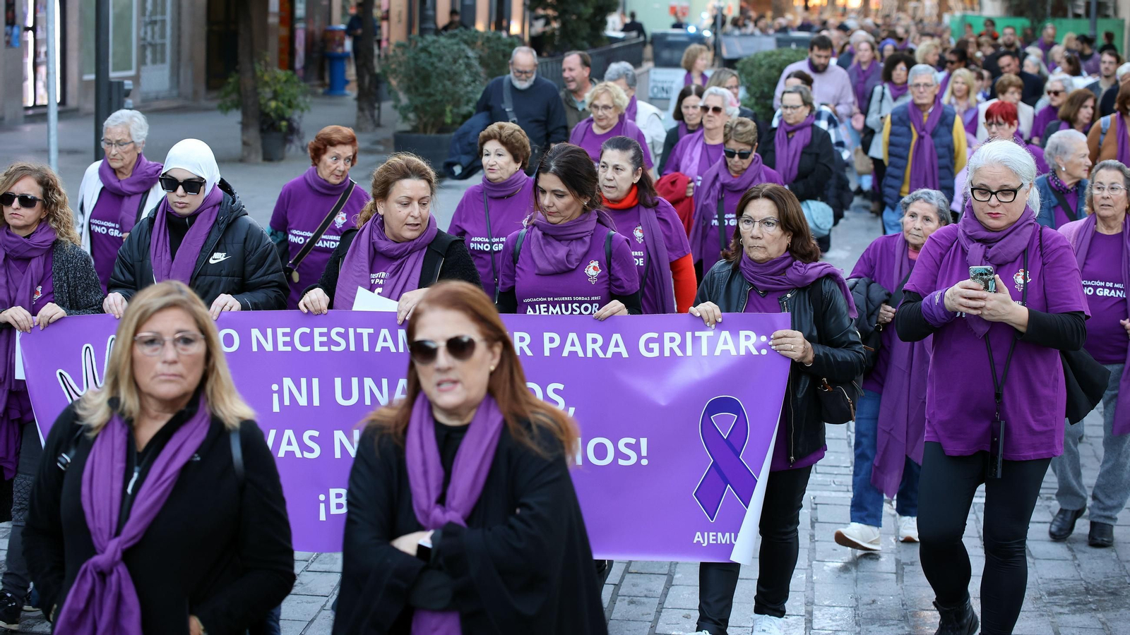 Imágenes de la manifestación del 25N 2024 en Jerez
