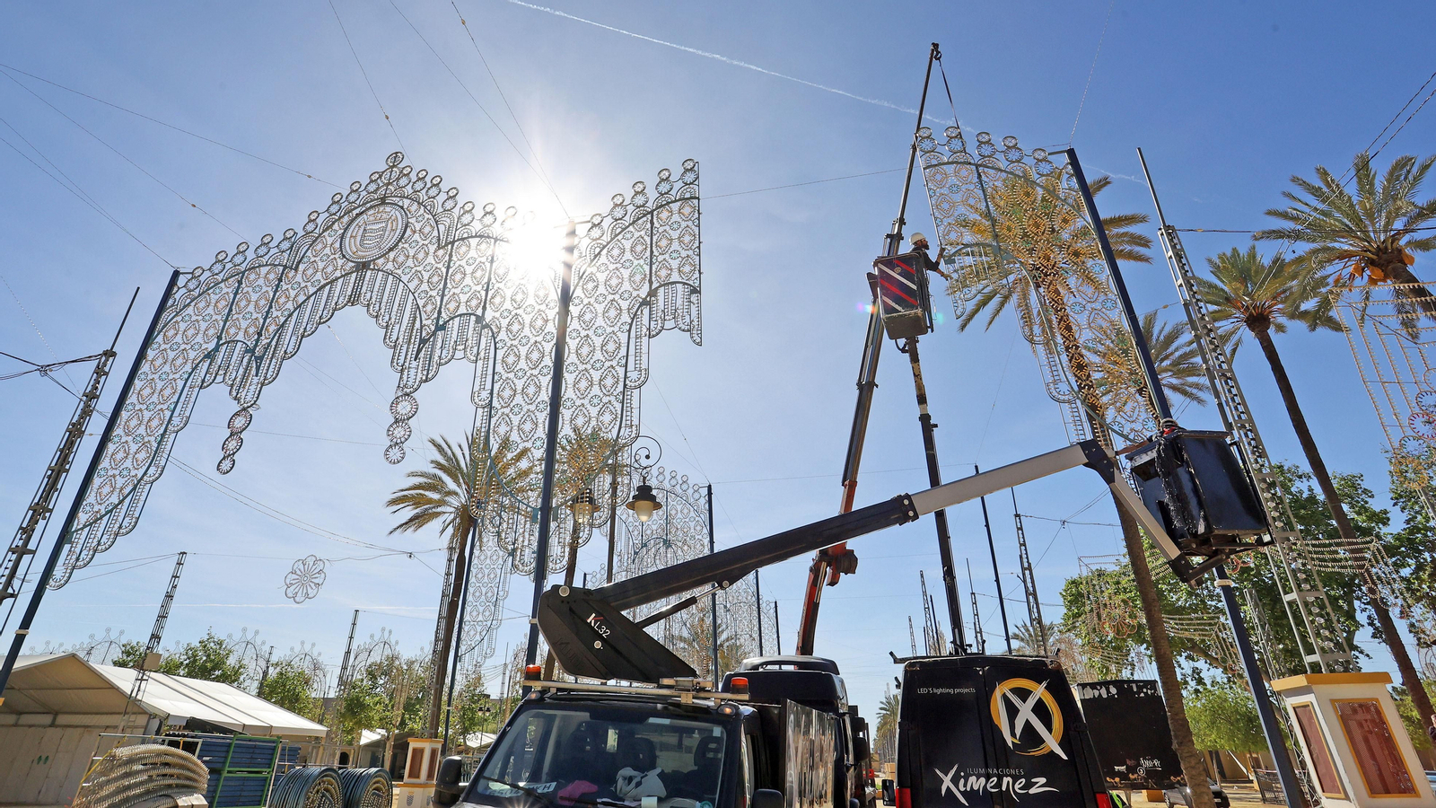Preparativos en el Real de la Feria de Jerez