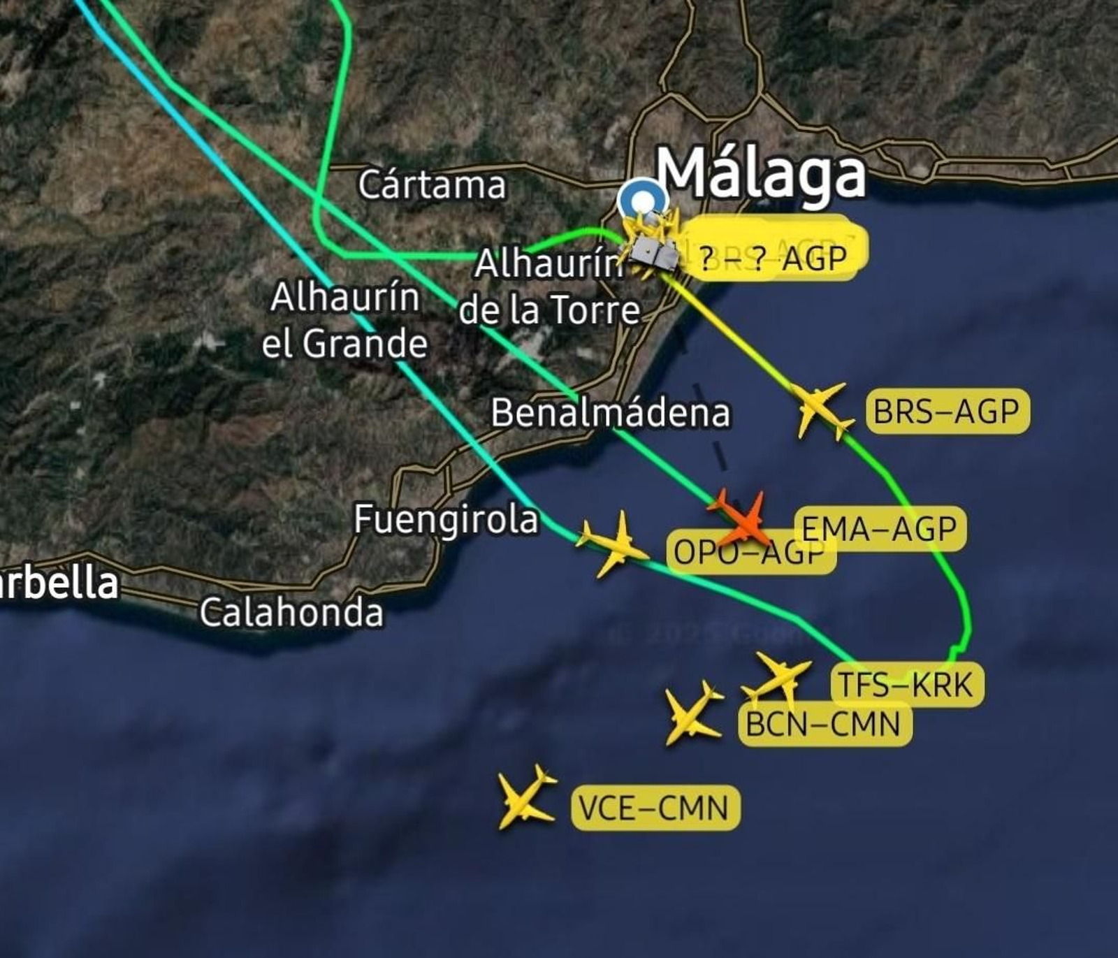 Imagen del radar facilitada por los controladores