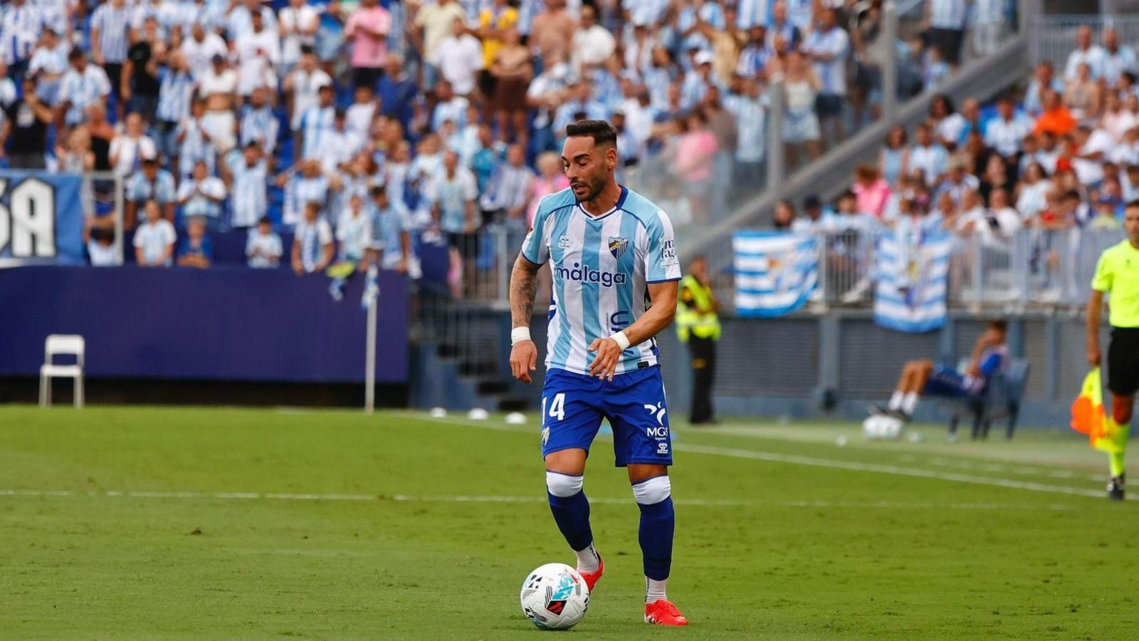 Víctor García durante el encuentro.