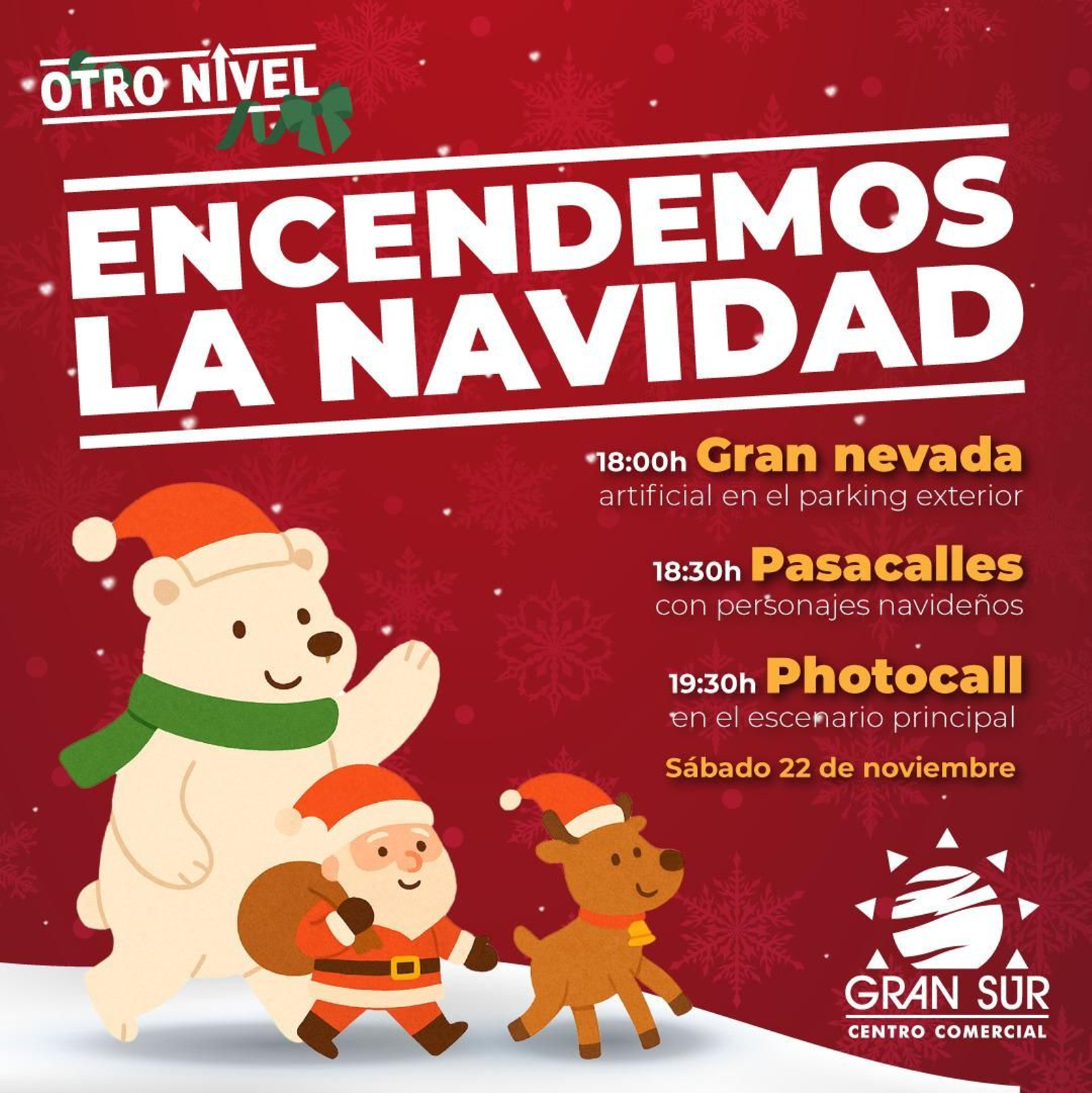 Cartel Gran Sur encendido de navidad Cartel Gran Sur encendido de navidad