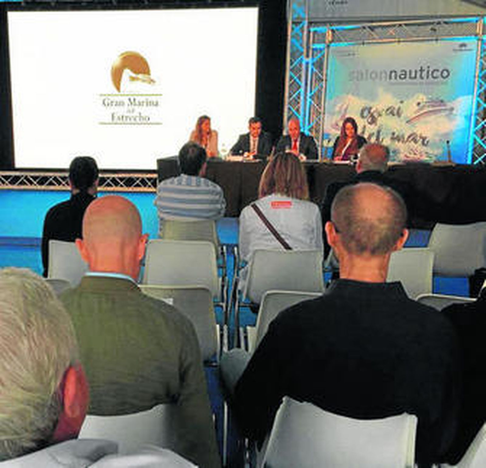 Presentación de la Gran Marina del Estrecho, ayer en el Salón Náutico de Barcelona.