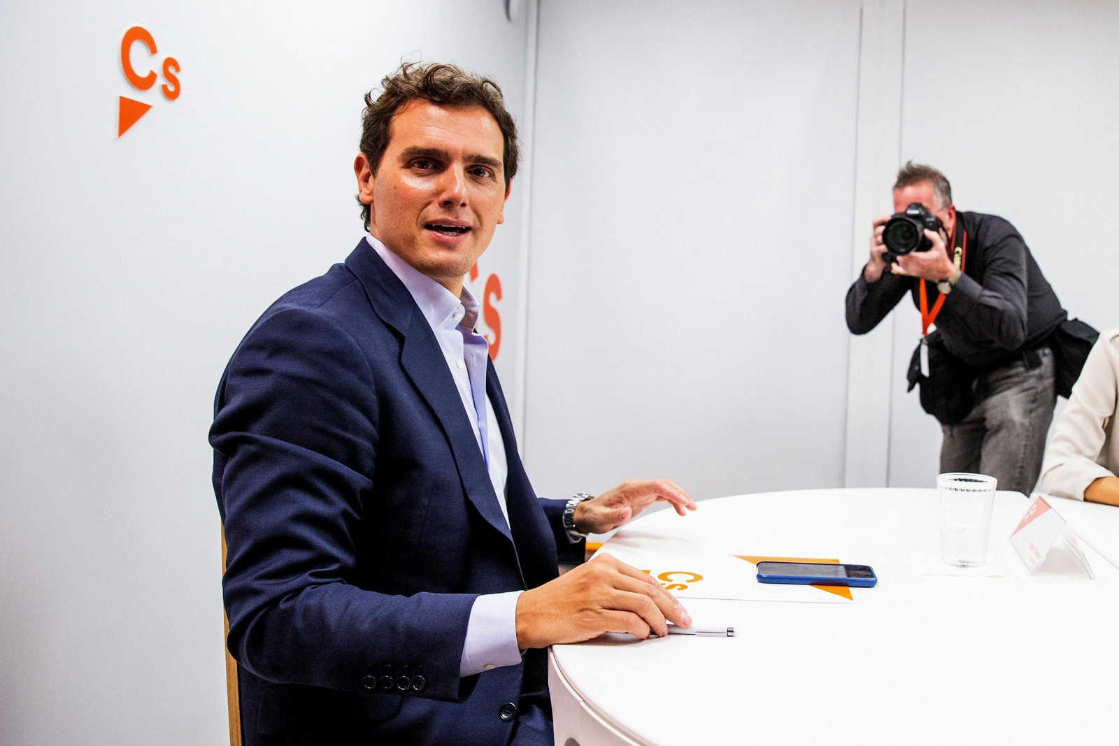 El líder de Ciudadanos, Albert Rivera, durante una reciente la reunión del Comité Permanente del partido en la sede de la calle Alcalá.
