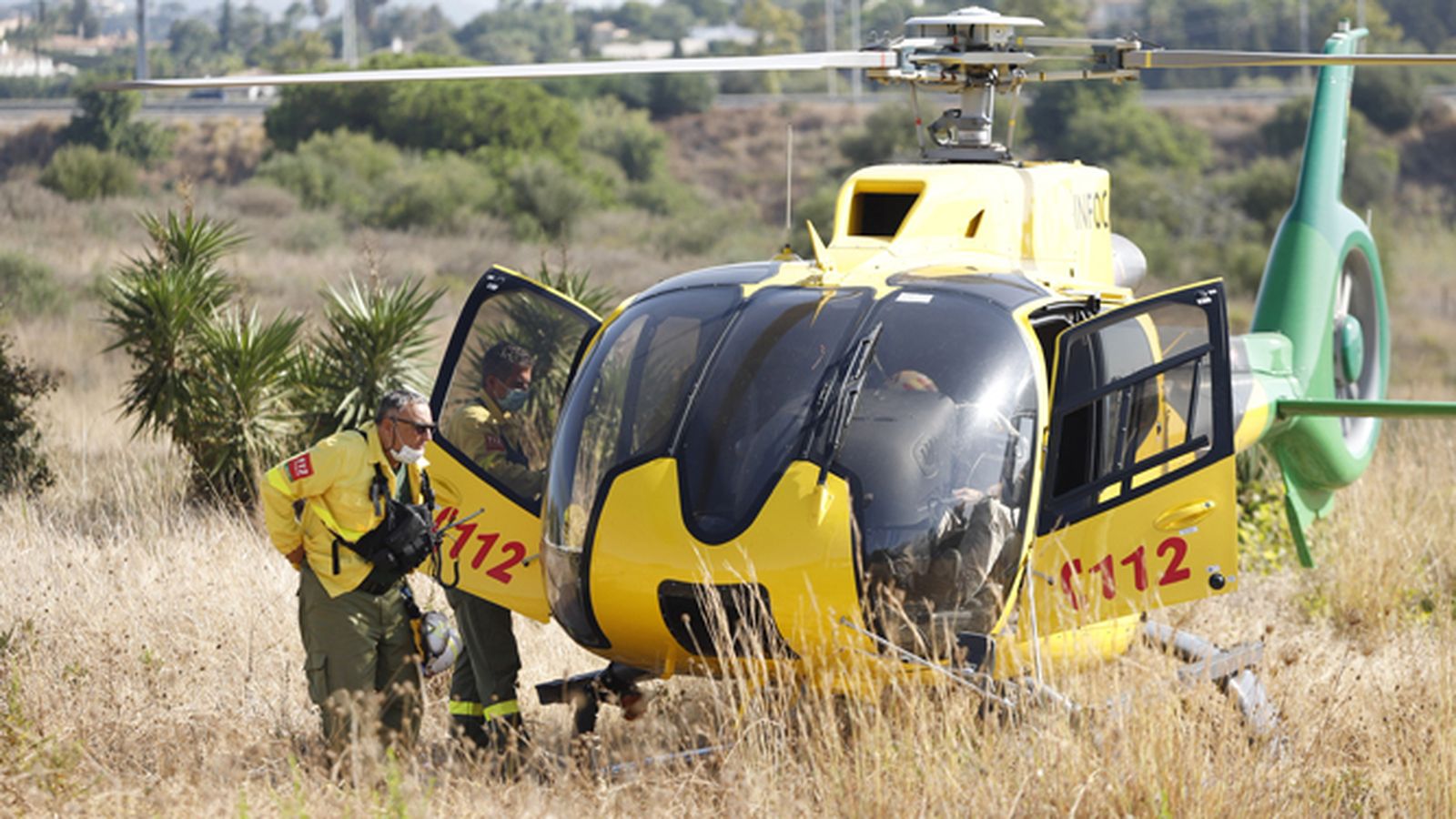 Uno de los helicópteros presentes en el operativo de Sierra Bermeja.