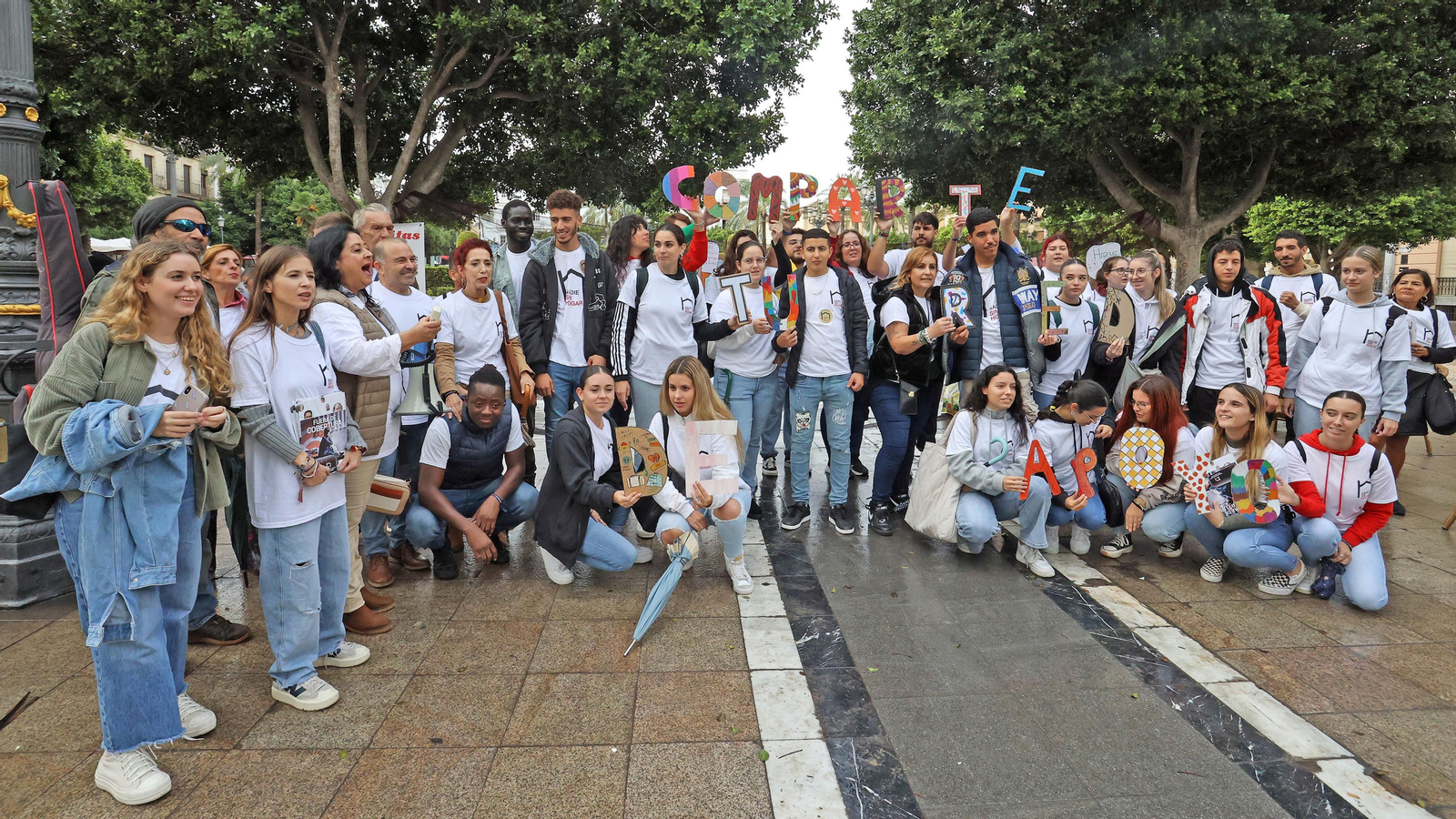Lectura manifiesto en Jerez por parte de Cáritas por la campaña de personas sin hogar