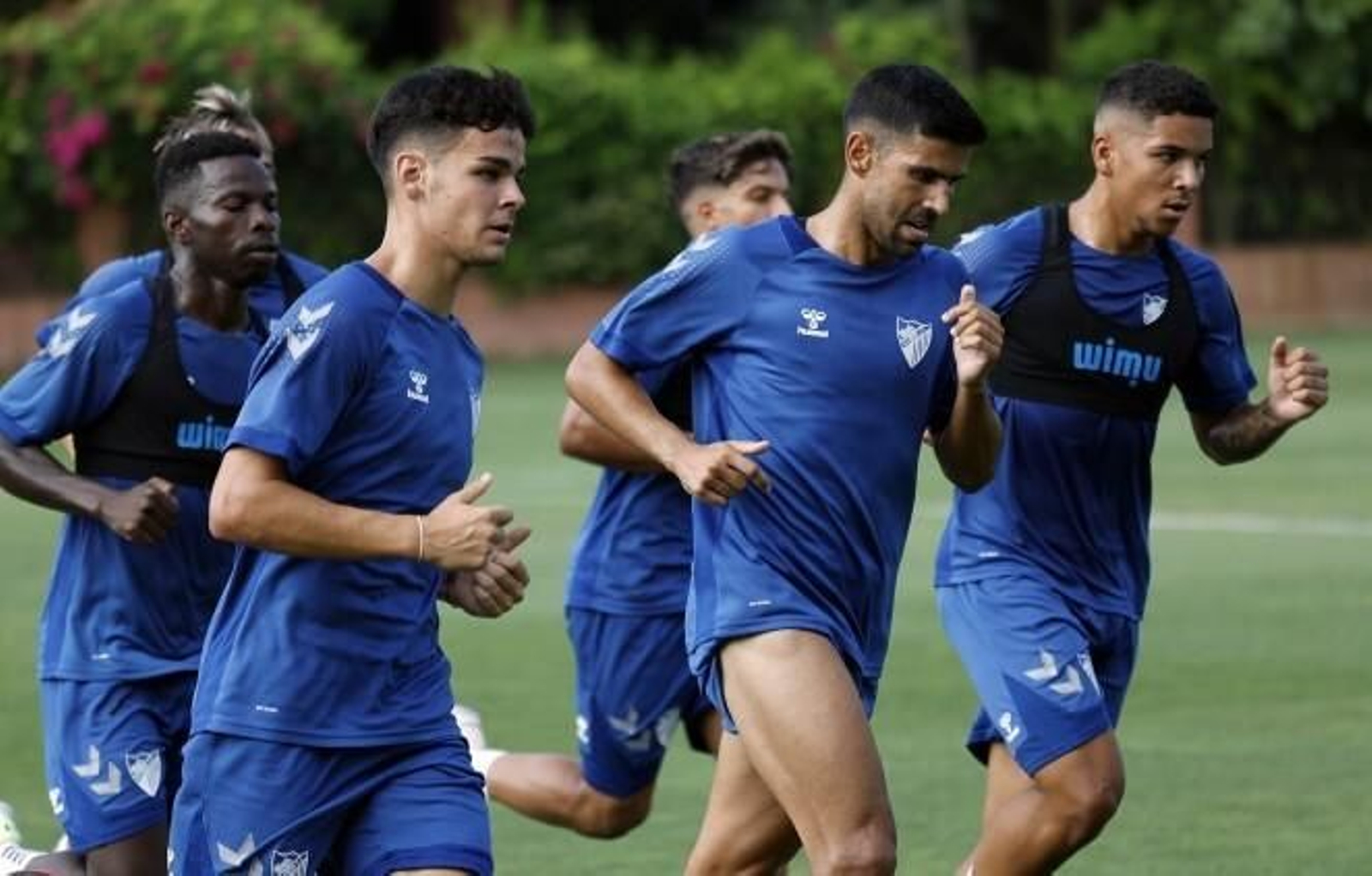 Un entrenamiento del Málaga CF.