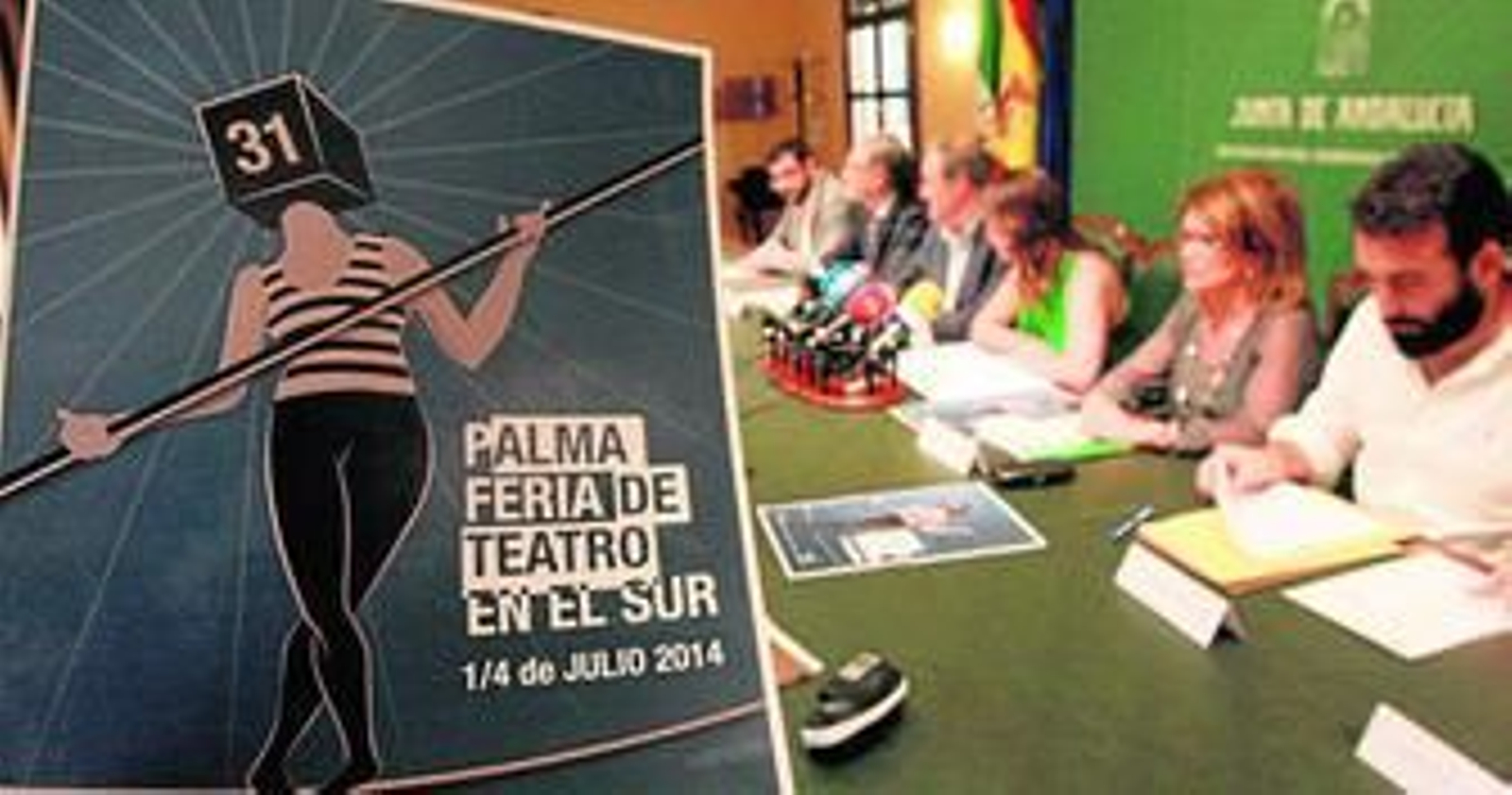 Representantes institucionales, ayer, en la presentación de la Feria de Teatro en el Sur.