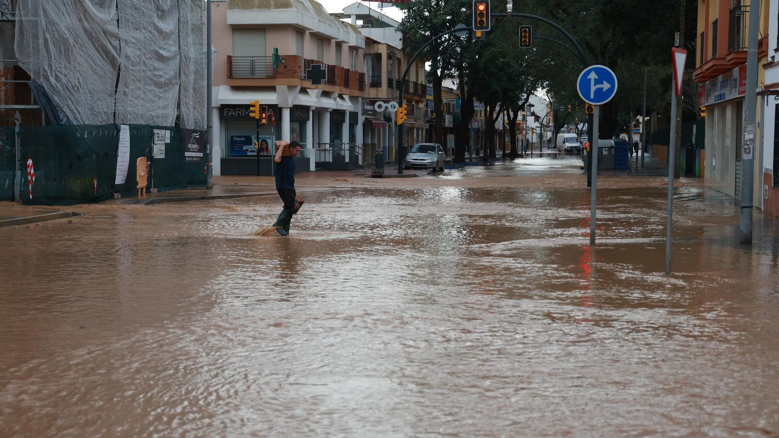 El distrito malagueño de Campanillas tras las lluvias de la borrasca 'Laurence', en imágenes