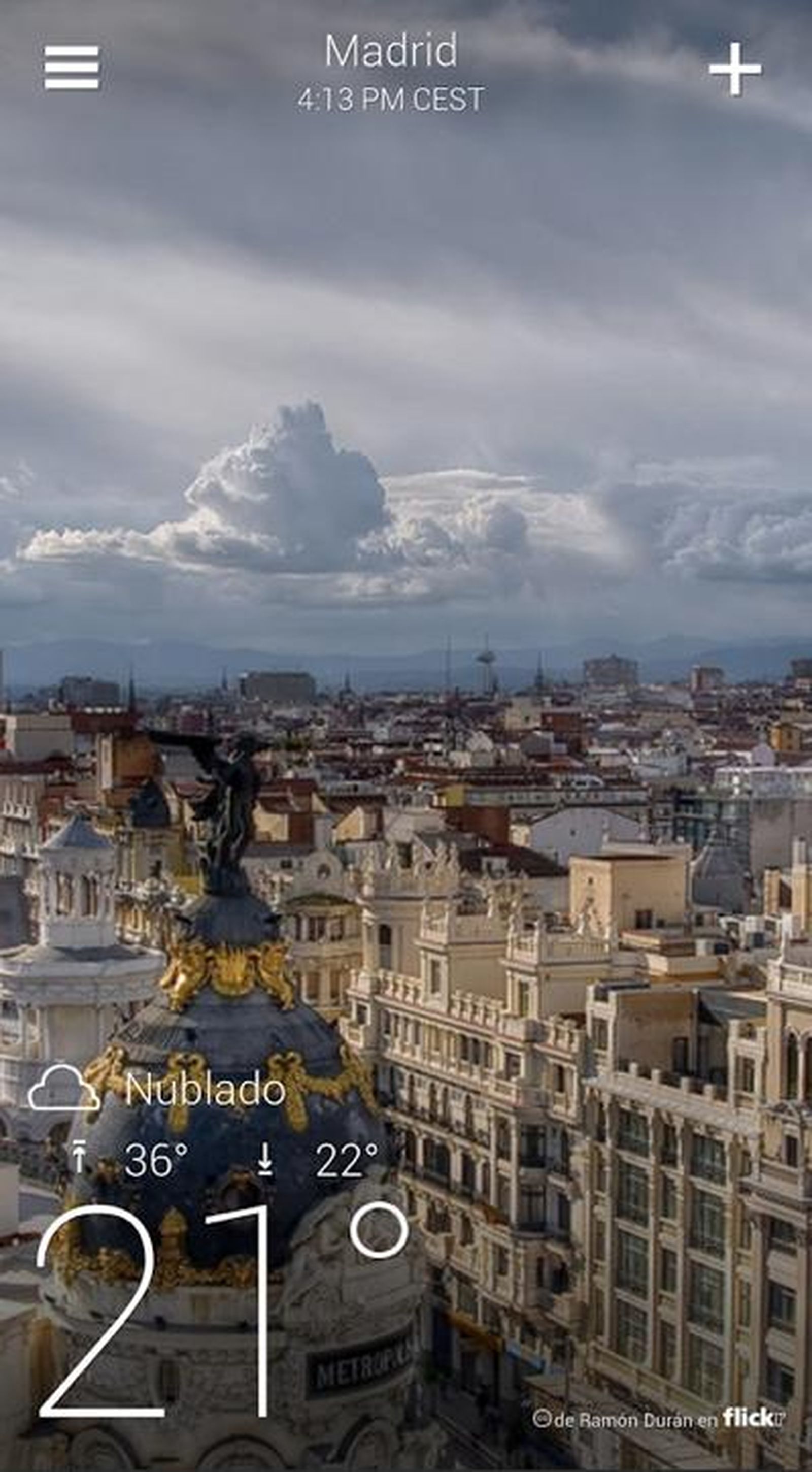 Así muestra Yahoo el tiempo en su app