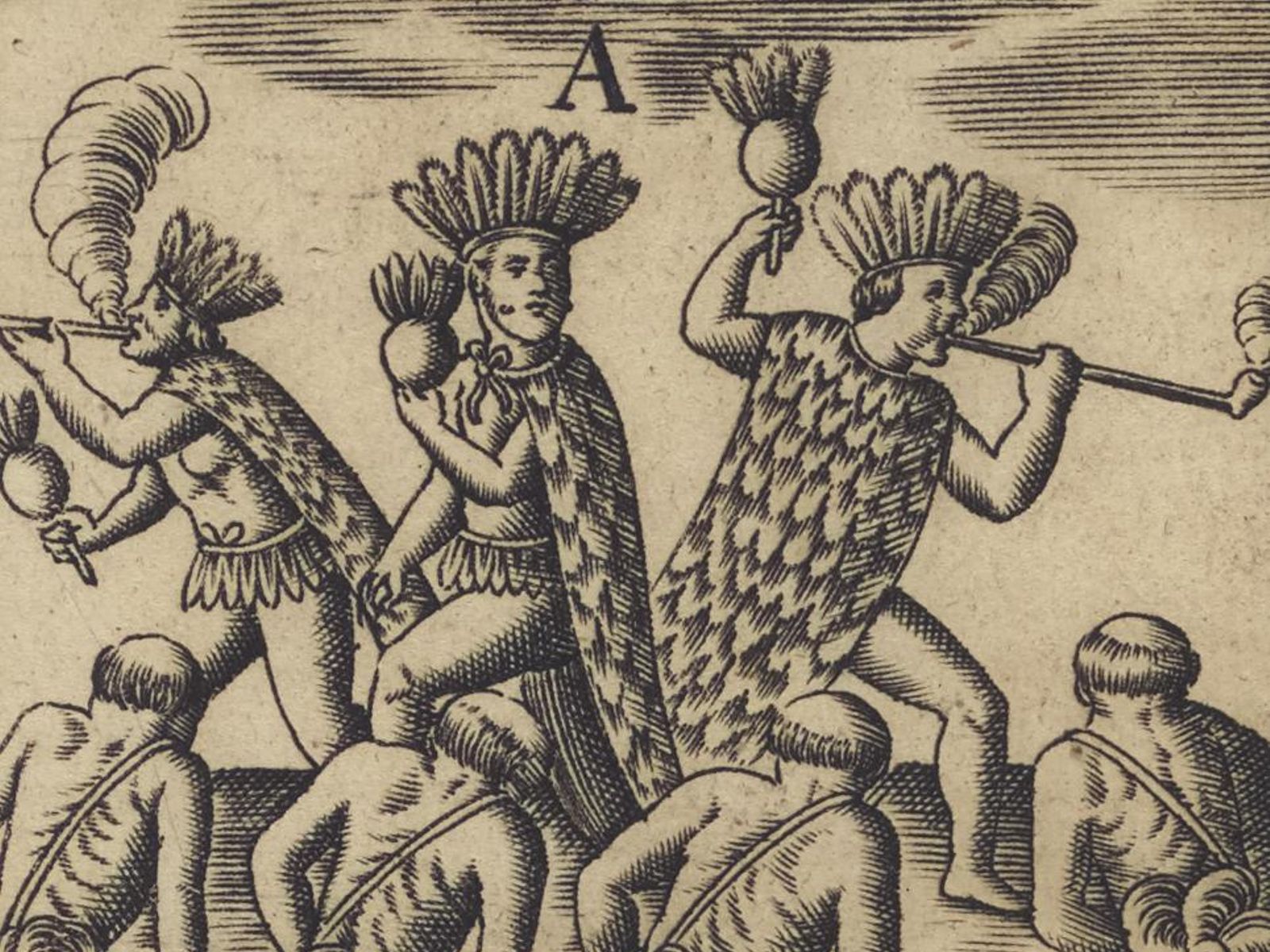 Grabado con el uso del tabaco durante la conquista Grabado con el uso del tabaco durante la conquista