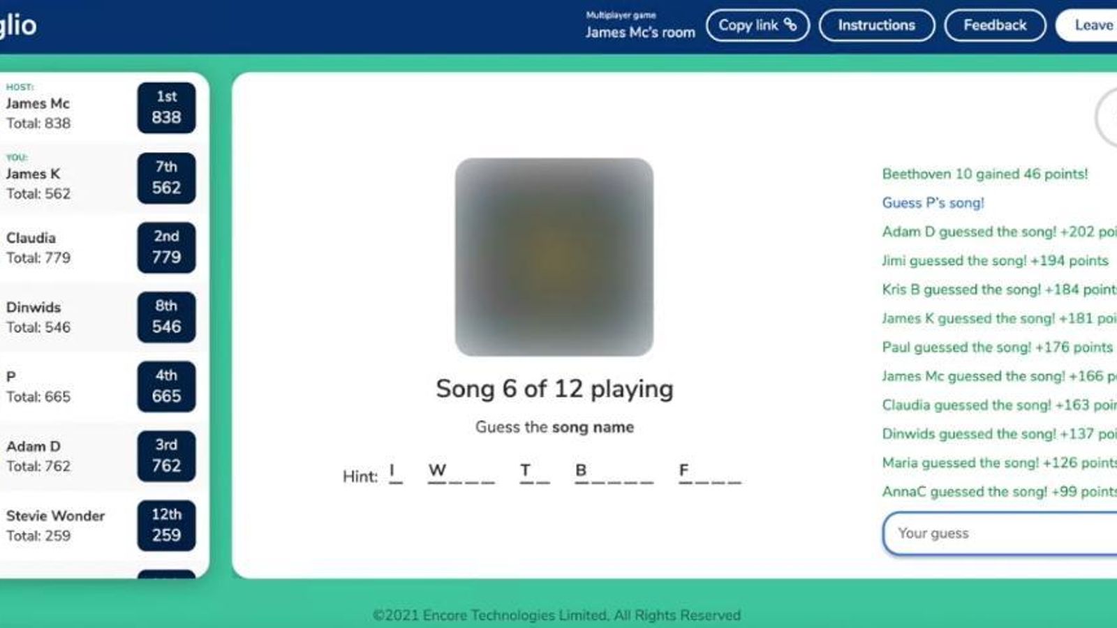 Partida de Songlio, en juego