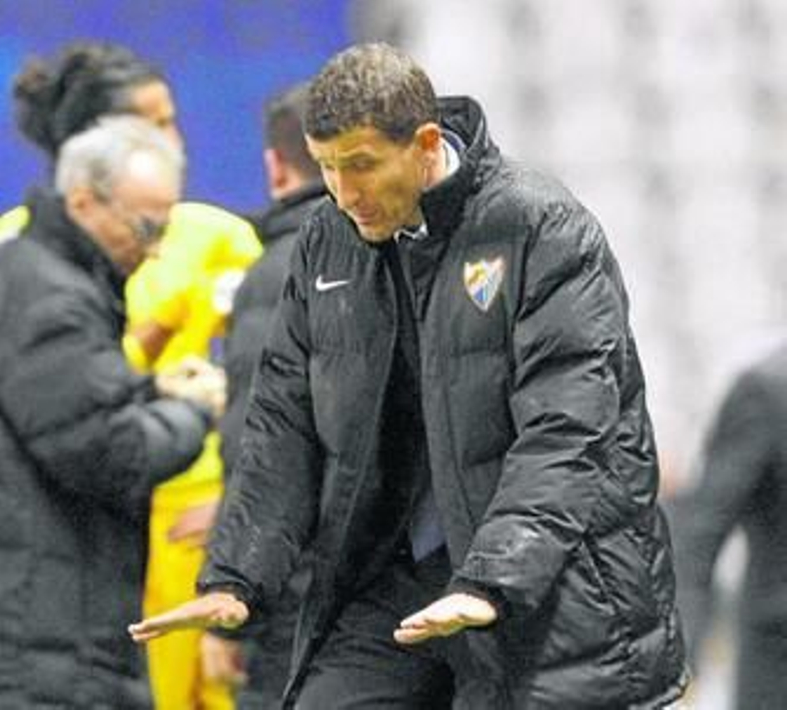 Javi Gracia durante el encuentro que disputó anoche su equipo en Riazor.