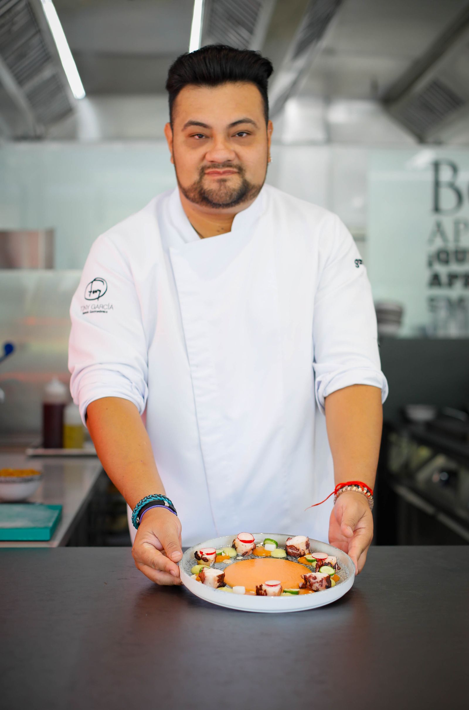 El pulpo con salmorejo, una de las recetas estrella.