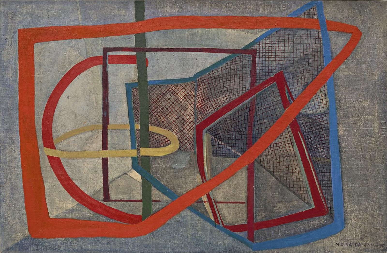 'Composition' (Composición), enero de 1936.  Óleo sobre lienzo 105,3 x 161,5 cm. Solomon R. Guggenheim Museum, Nueva York, Colección Fundacional Solomon R. Guggenheim, donación 37.399