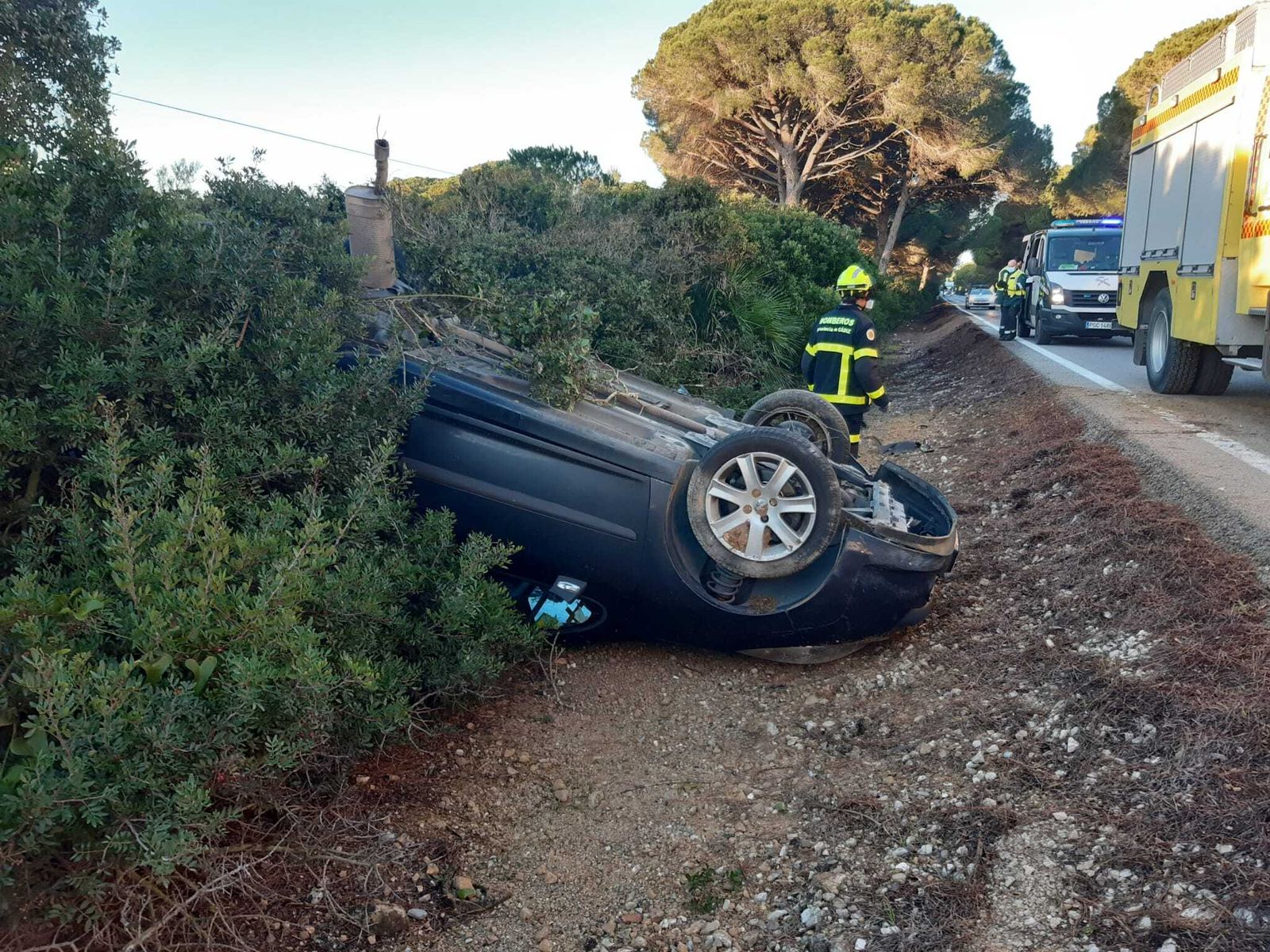 Estado en el que quedó el coche accidentado.