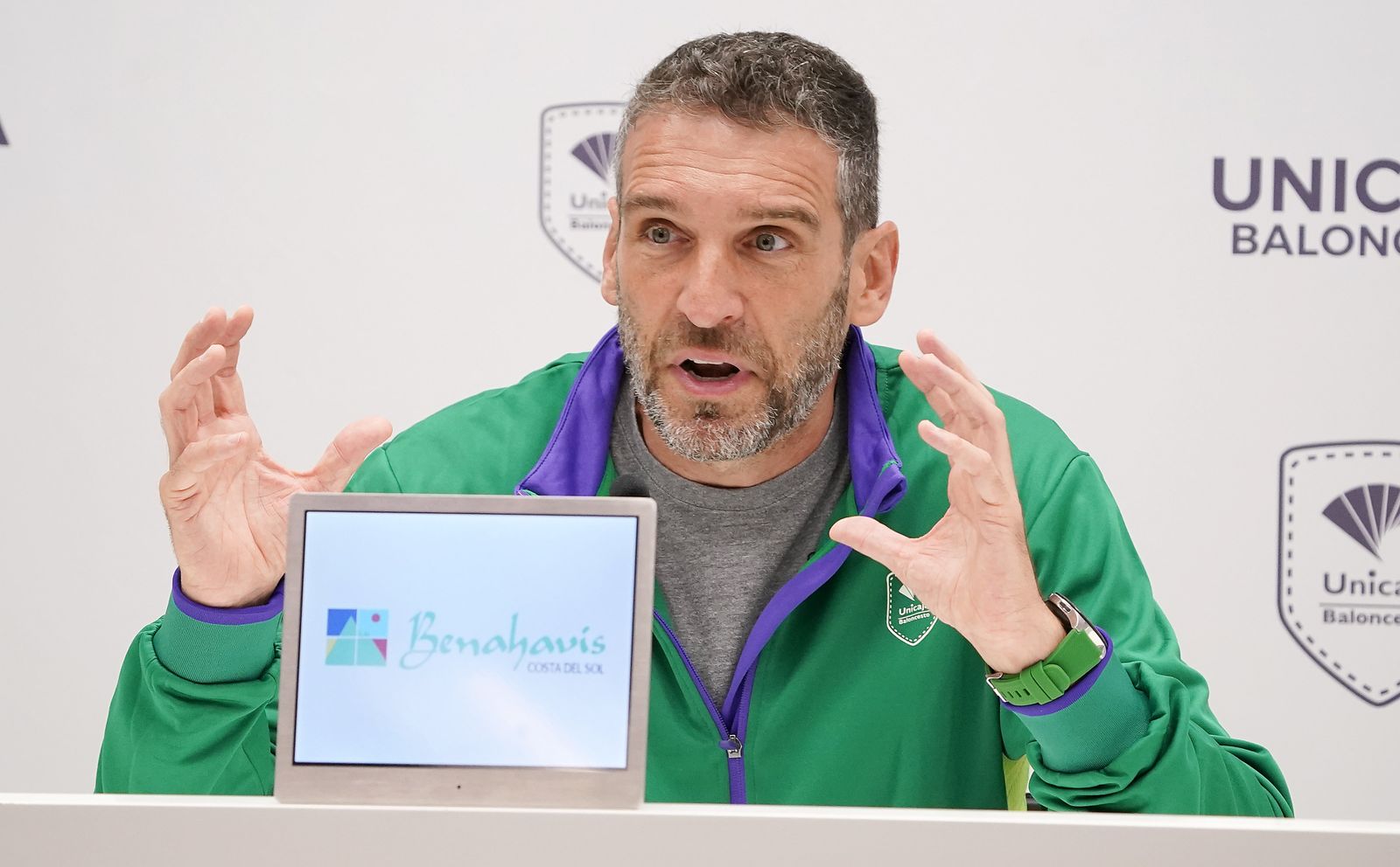 Ibon Navarro, en la sala de prensa.