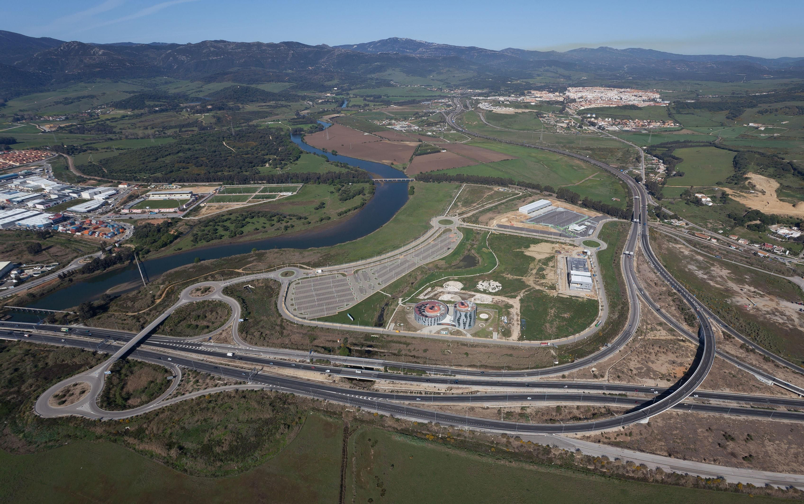 Vista aérea del futuro recinto fiscal de El Fresno.