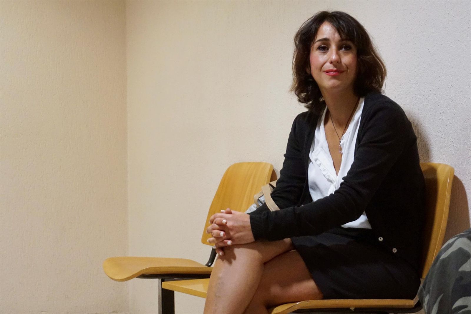 Juana Rivas en una de las visitas al tribunal de la ciudad italiana de Cagliari, en la isla de Cerdeña