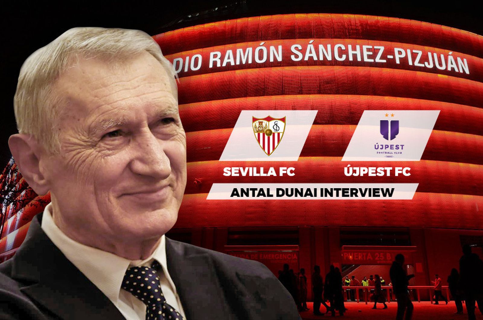 Montaje realizado por la web del Ujpest con Antal Dunai.