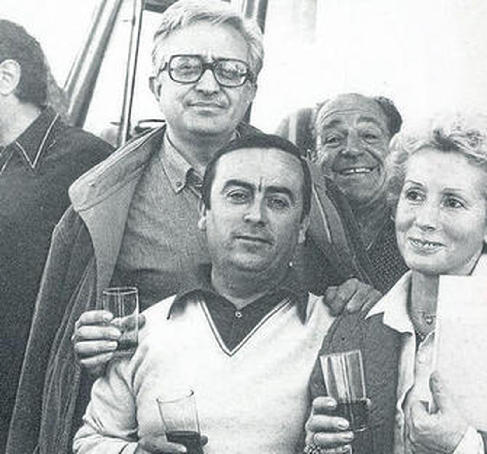 Mariano Ozores junto a Ángel de Andrés y José Salcedo.