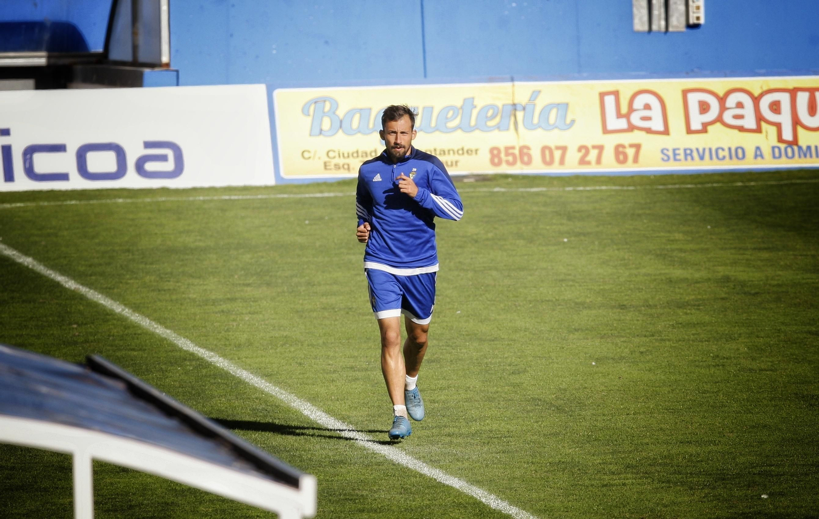 Aitor García, durante el entrenamiento.