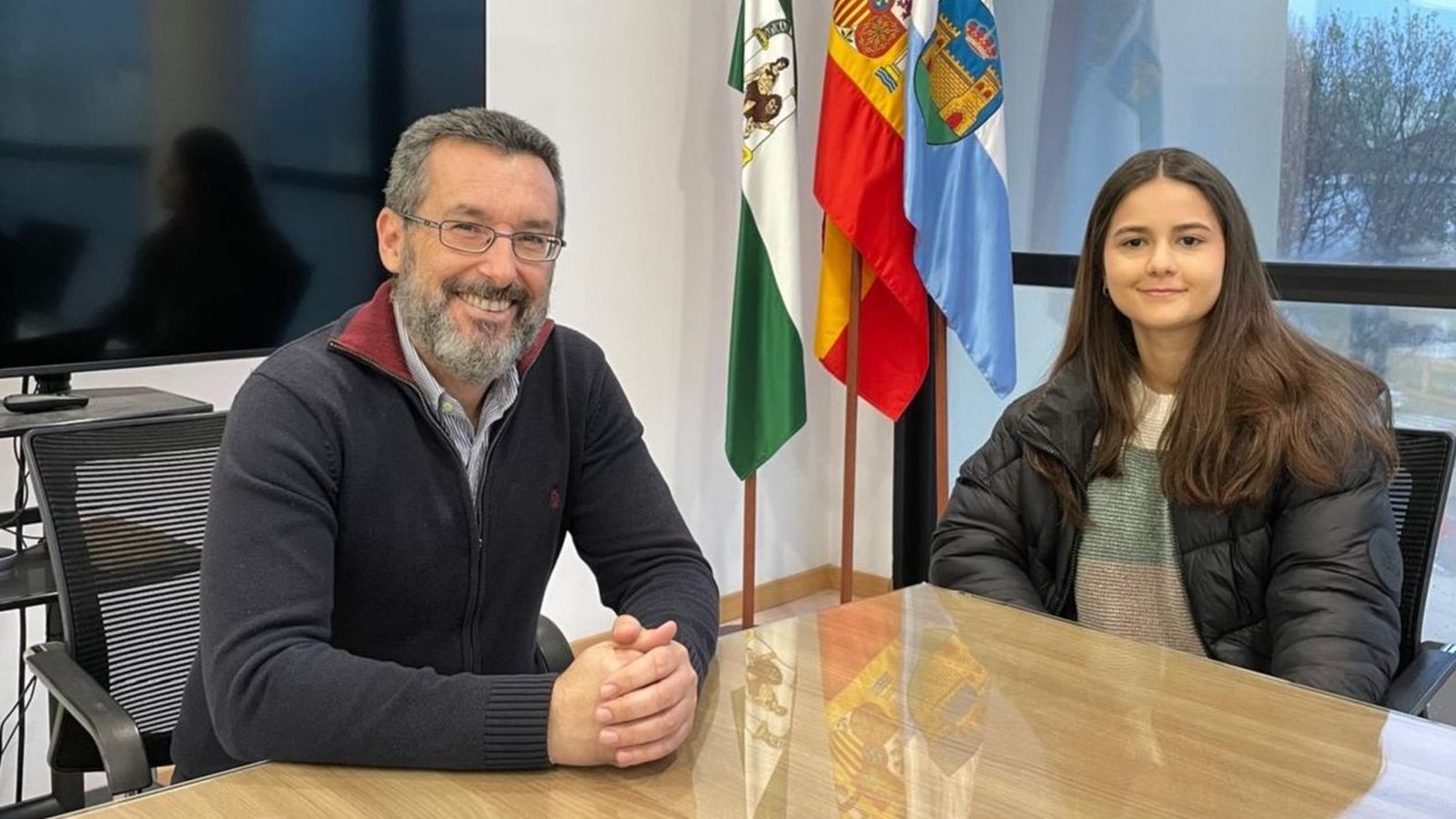 Juan Franco e Irene Jiménez, durante su encuentro de este martes