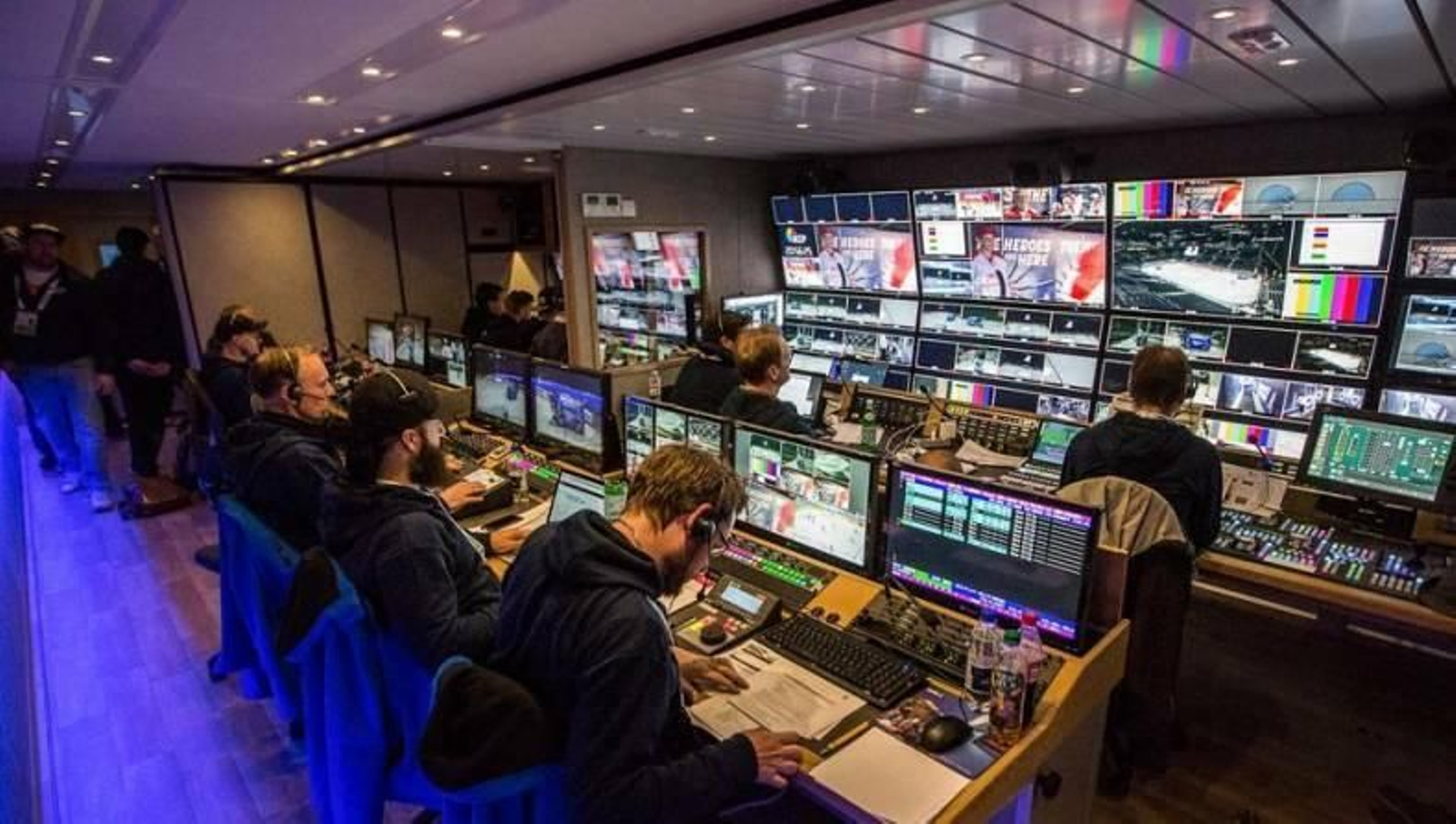Un control de realización de televisión en HD