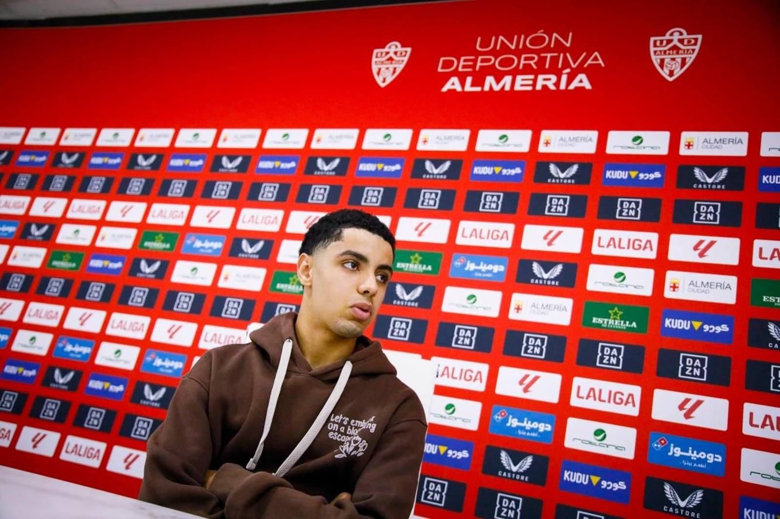 Safi, durante la entrevista en la sala de prensa del estadio rojiblanco.