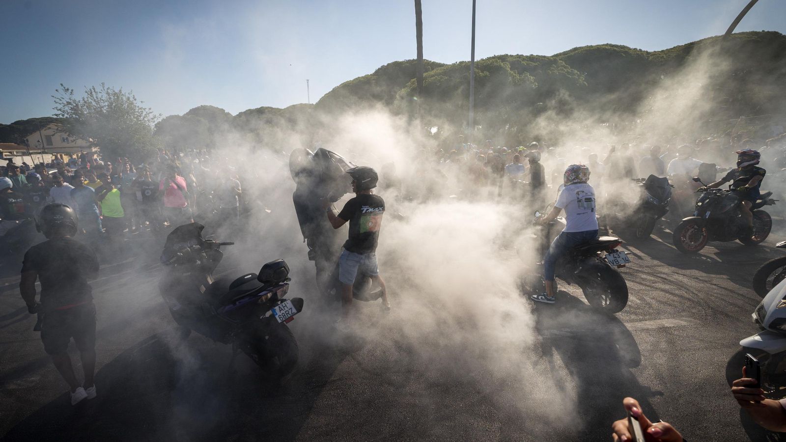 La avenida de Europa, cortada por las exhibiciones el pasado sábado.