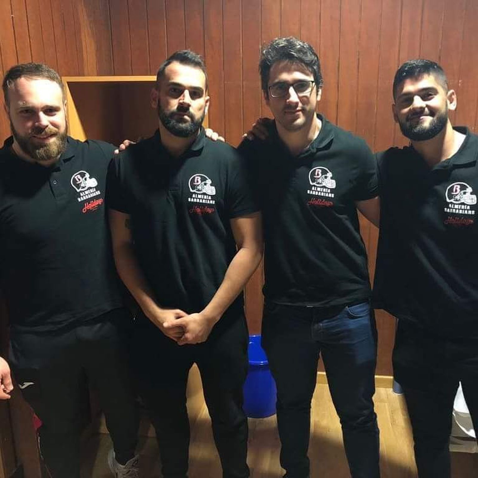 Los cuatro jugadores del equipo almeriense que viajaron a Madrid.