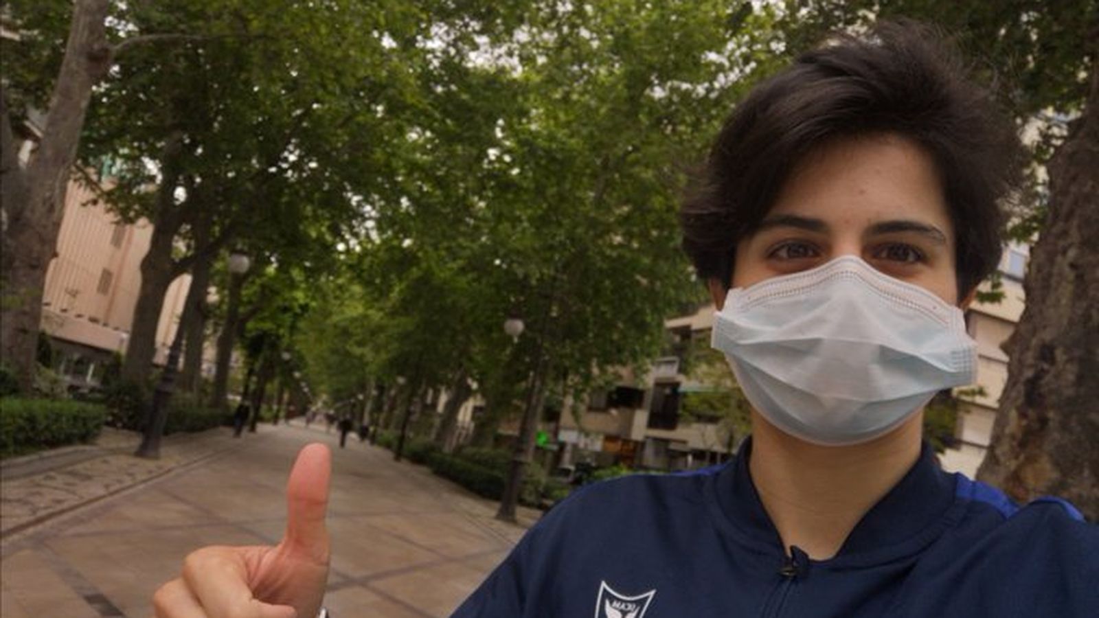 María Pérez, tras pasar la analítica a la que se sometió para comprobar que no había pasado el coronavirus