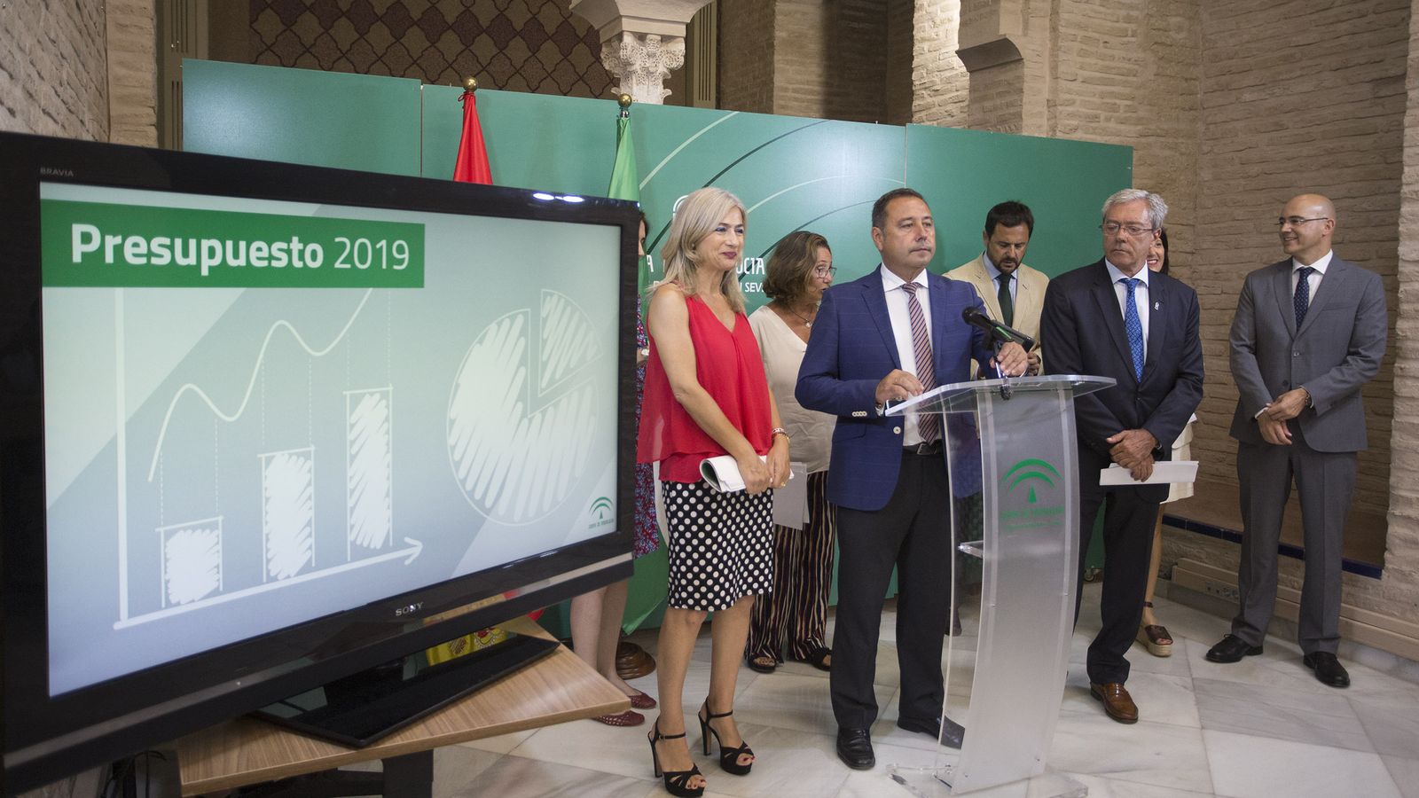 Un momento de la presentación, este lunes, de los presupuestos de la Junta para Sevilla.