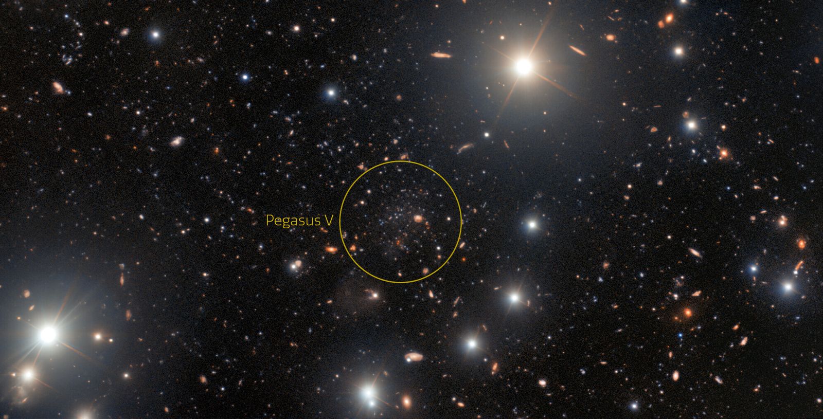 Imagen de Pegasus V, la galaxia ultradébil localizada en Andrómeda
