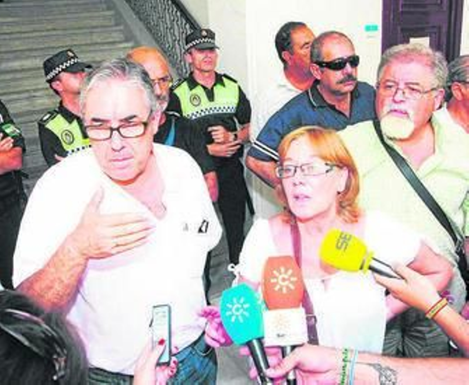 Delegados sindicales de la plantilla, este verano.