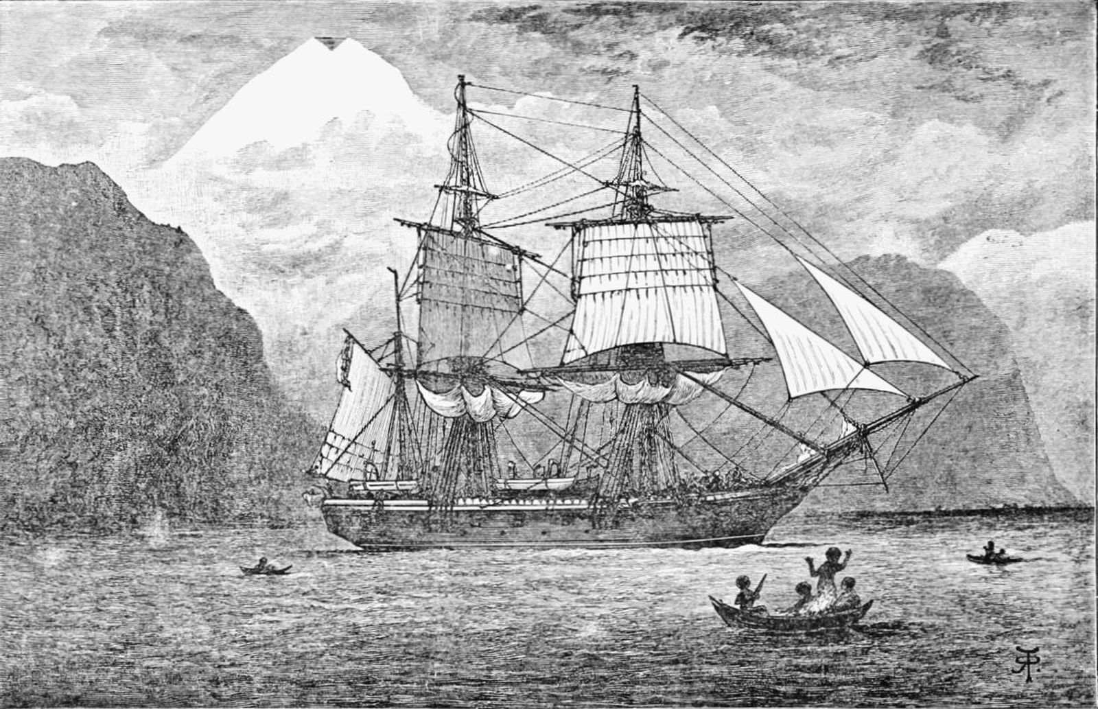 Ilustración del HMS Beagle.