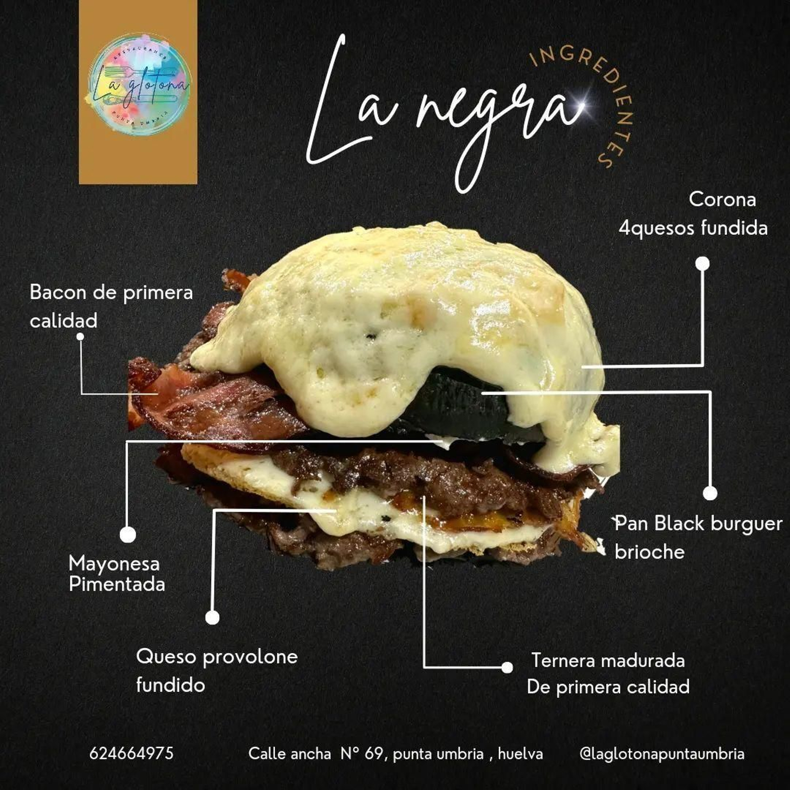 Hamburguesa 'La Negra' de La Glotona