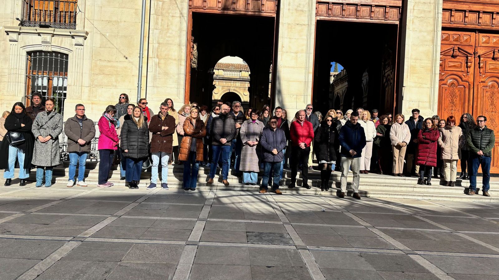 Minuto de silencio en la Diputación de Jaén.