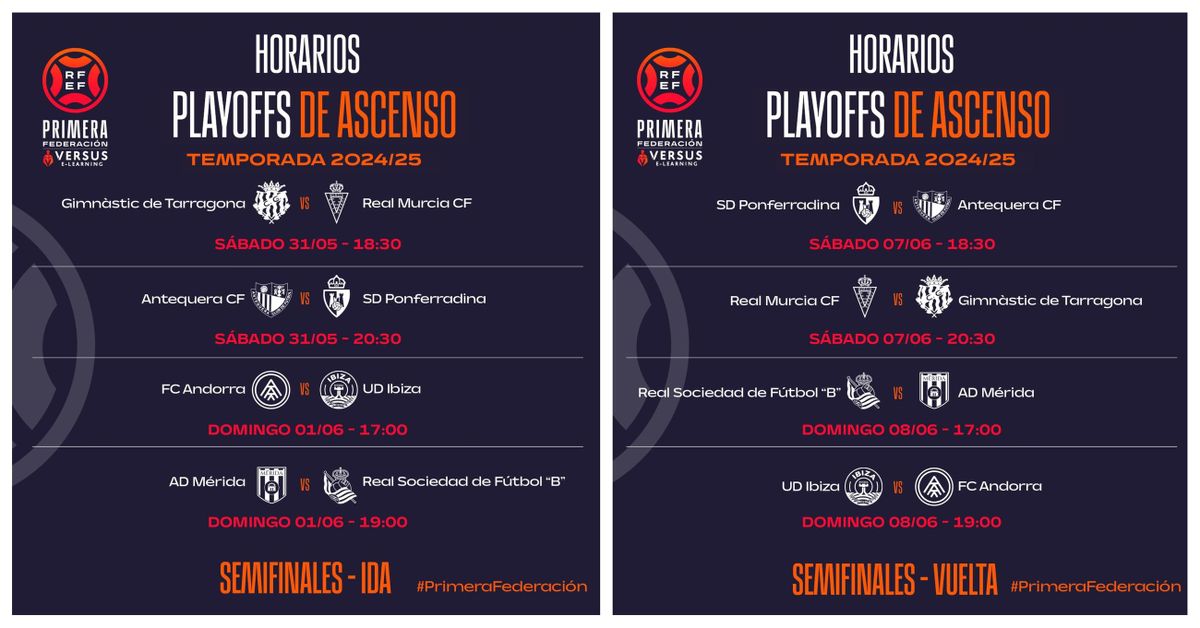Play off de ascenso a Segunda División: fecha, horarios, televisión
