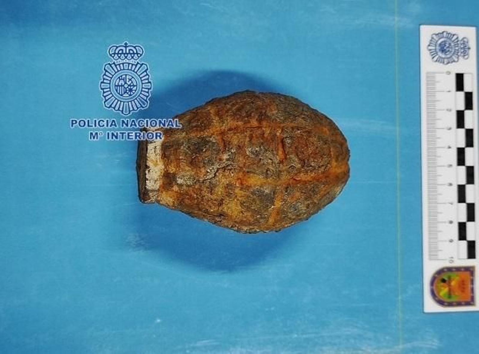 La granada retirada por la Policía Nacional La granada retirada por la Policía Nacional