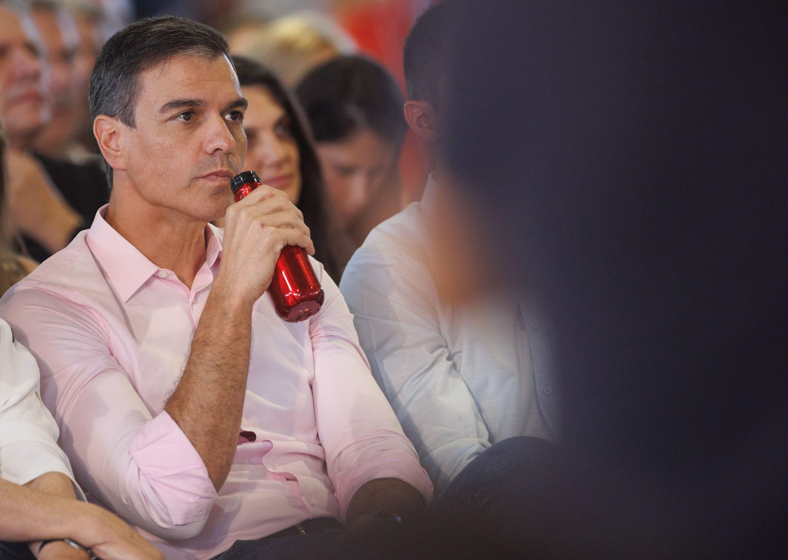 Pedro Sánchez, en el mitin de campaña en la Casa de Campo de Madrid.