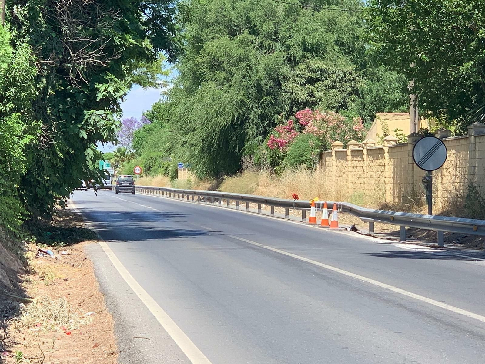 Unos conos, señalizan el lugar donde se produjo el último accidente en el ramal, el pasado 31 de mayo.