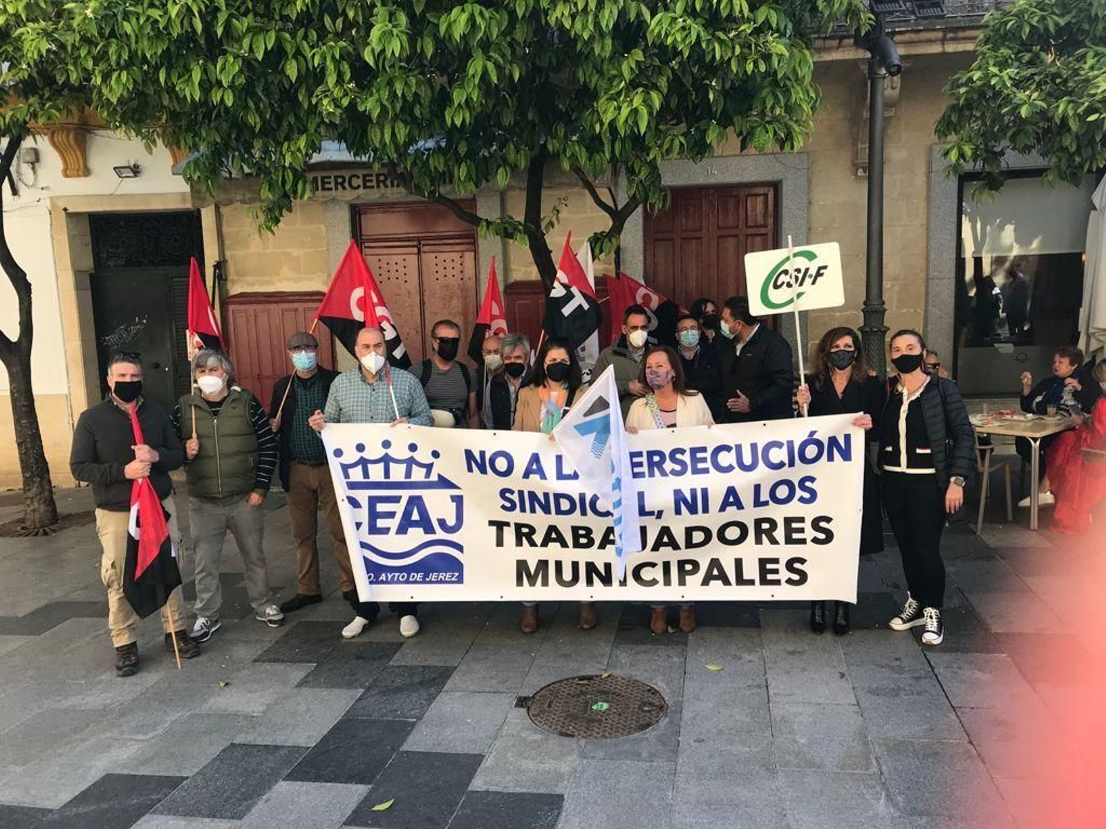 Un instante de la protesta celebrada este jueves.