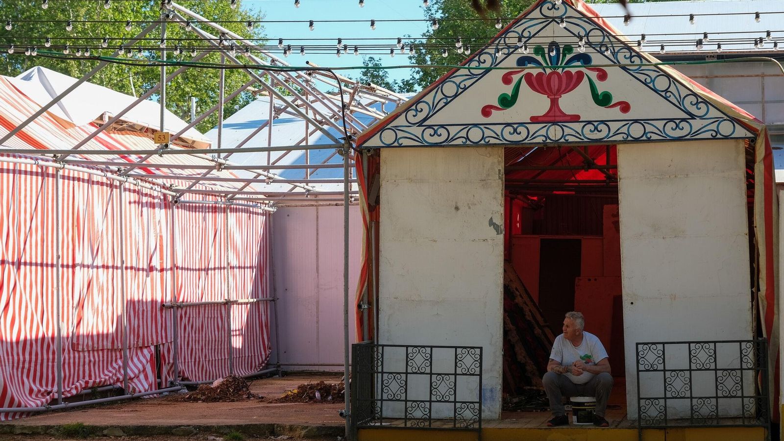 El montaje de algunas casetas aún no había comenzado esta semana.