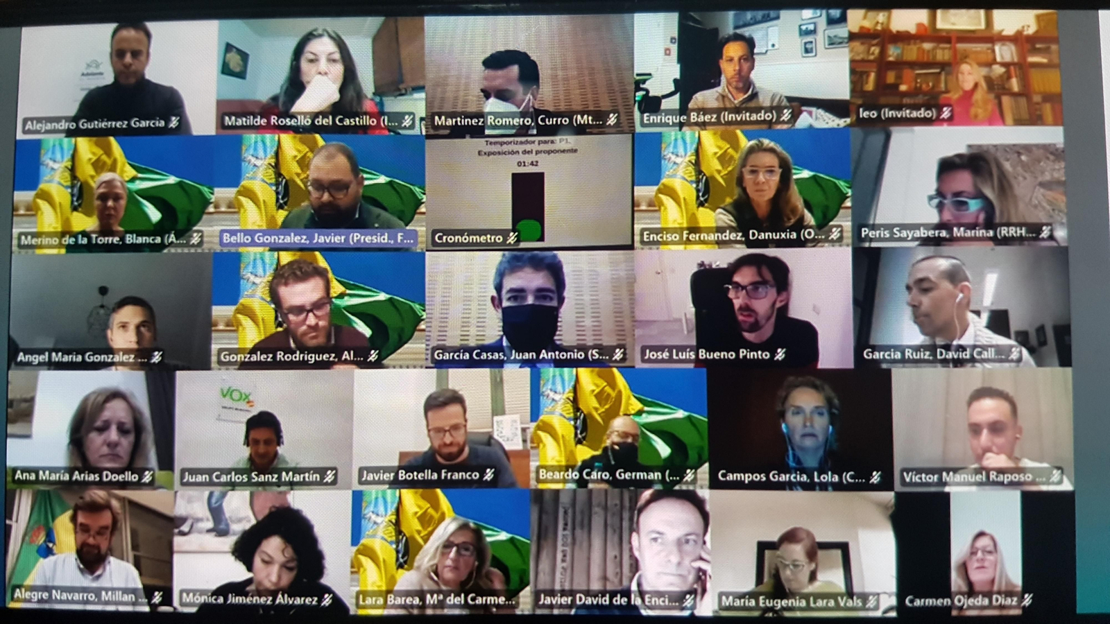 Una imagen del pleno ordinario, que se celebra por vía telemática.