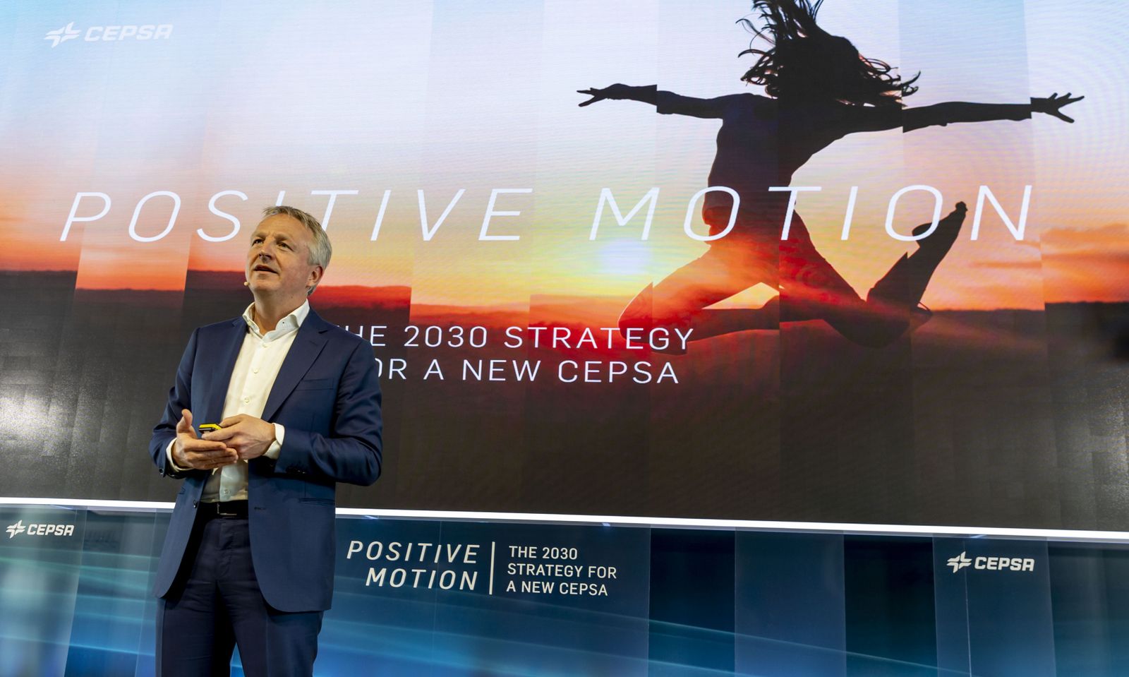 El consejero delegado de Cepsa, Maarten Wetselaar, durante la presentación de la Estrategia 2030