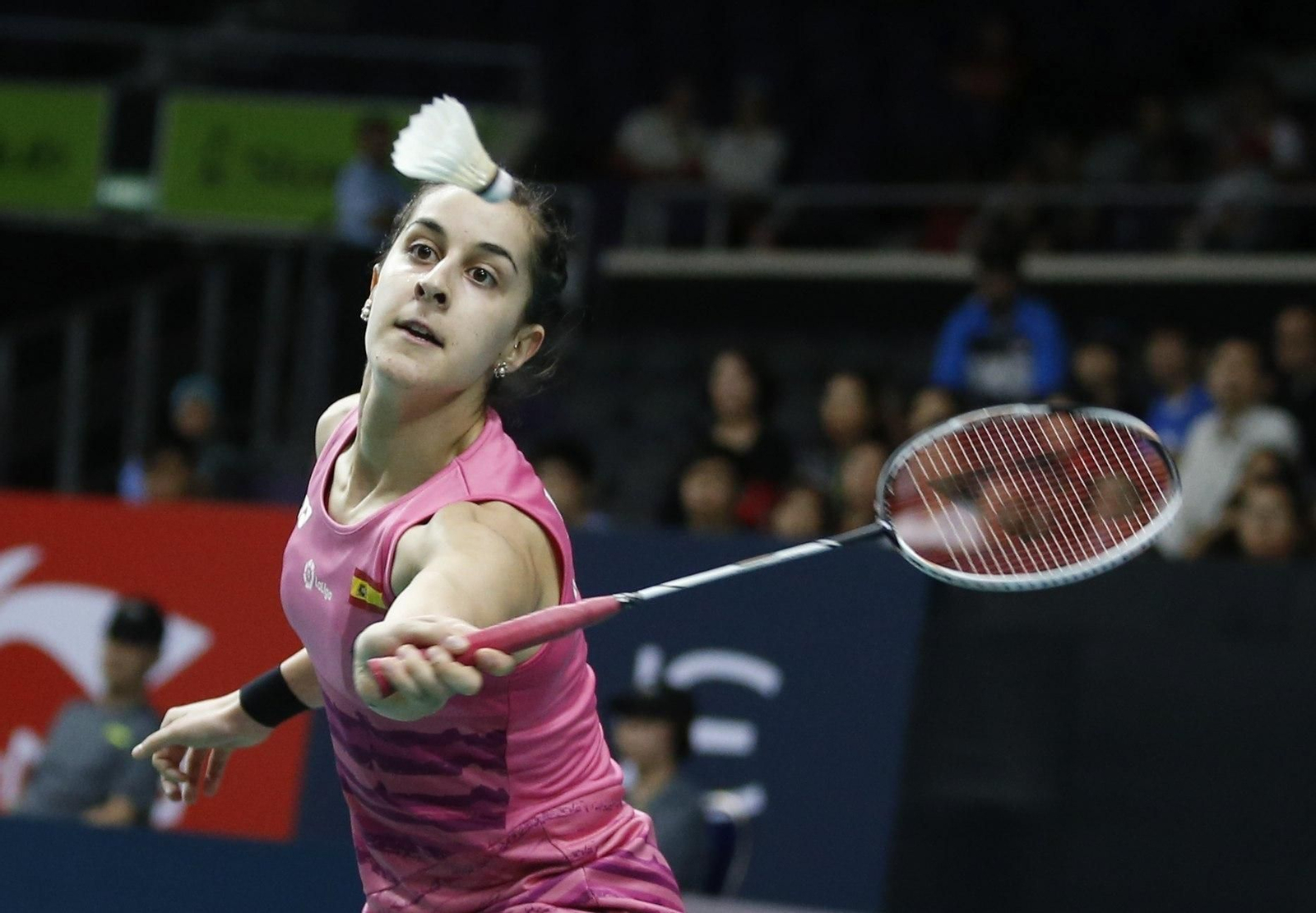Carolina Marín, en el encuentro frente a Pusarla.