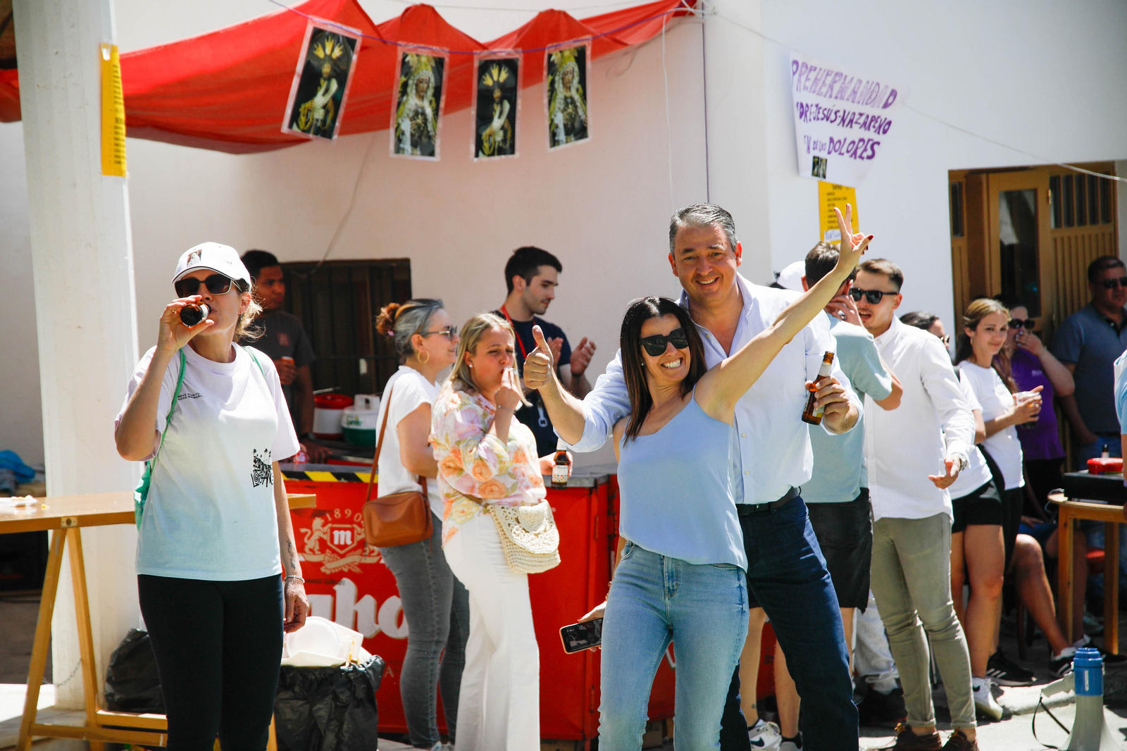 Así es la gran alfombra de serrín para que levite la Virgen de Fátima de Tíjola