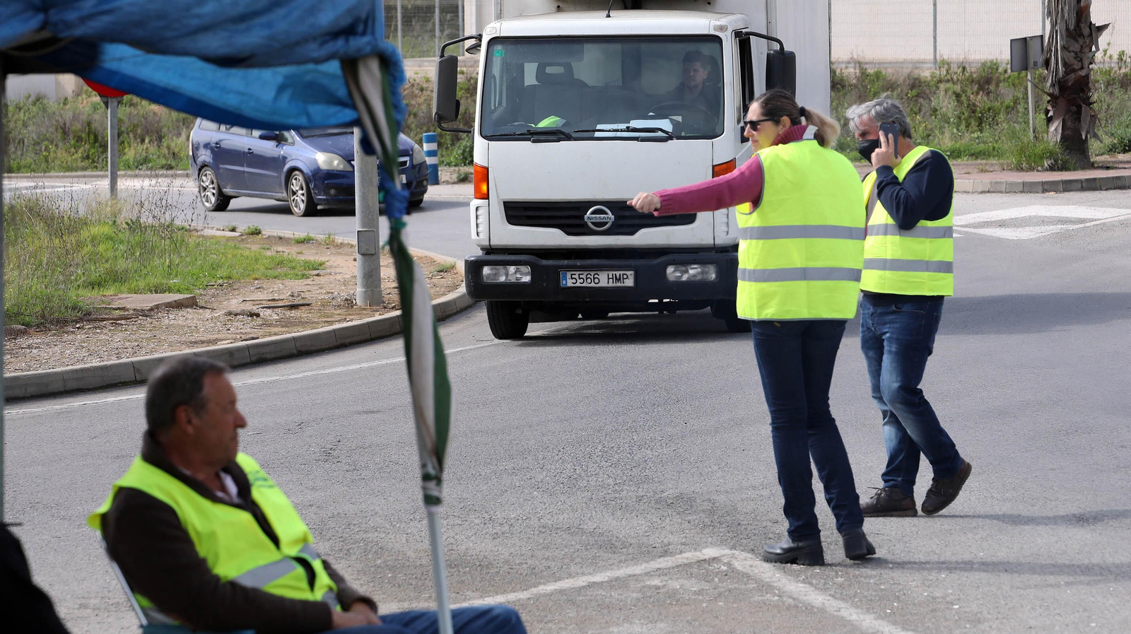 Siguen los paros de los transportistas de Plataforma en Jerez