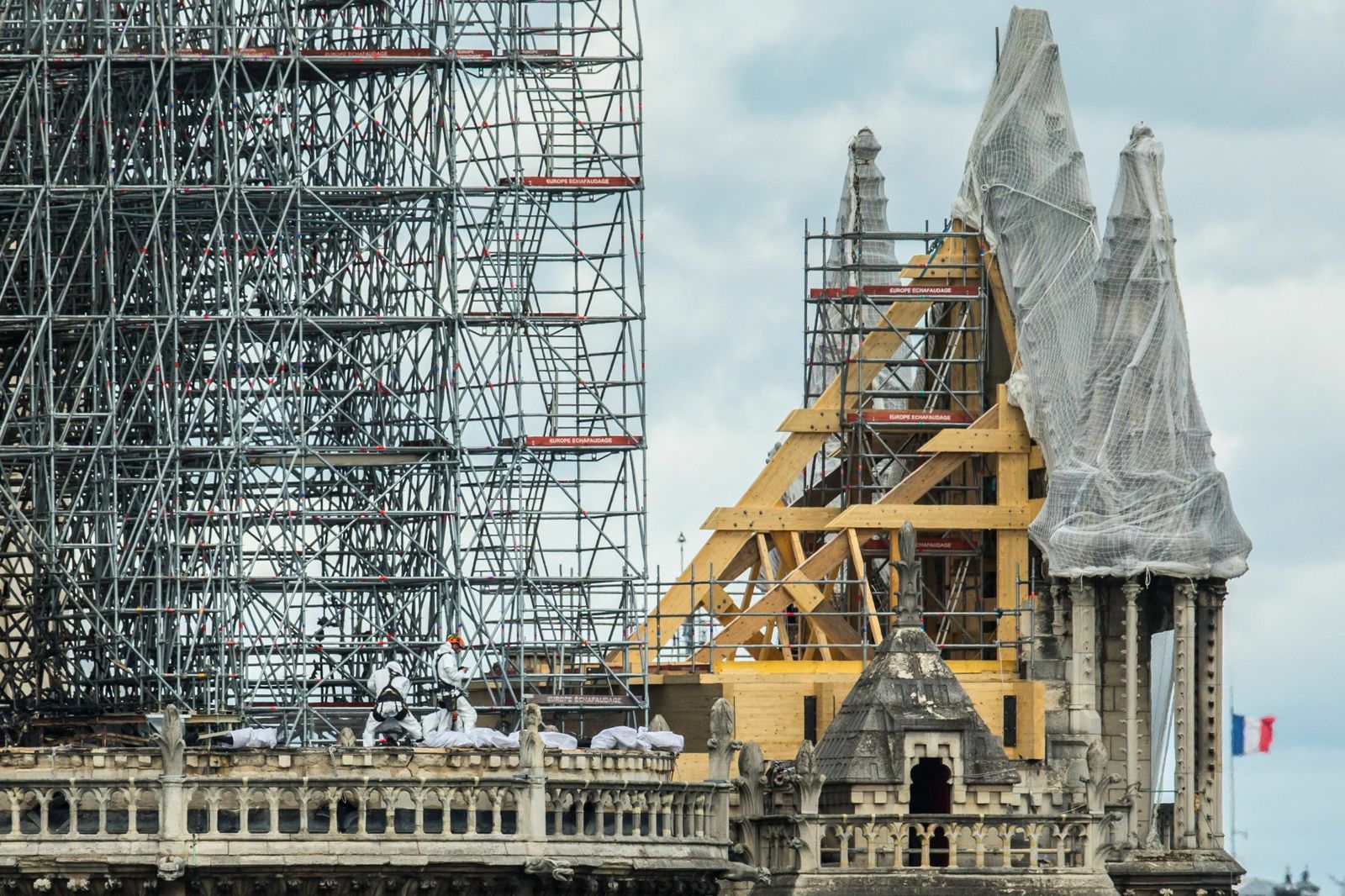 Trabajos de reconstrucción de Notre Dame